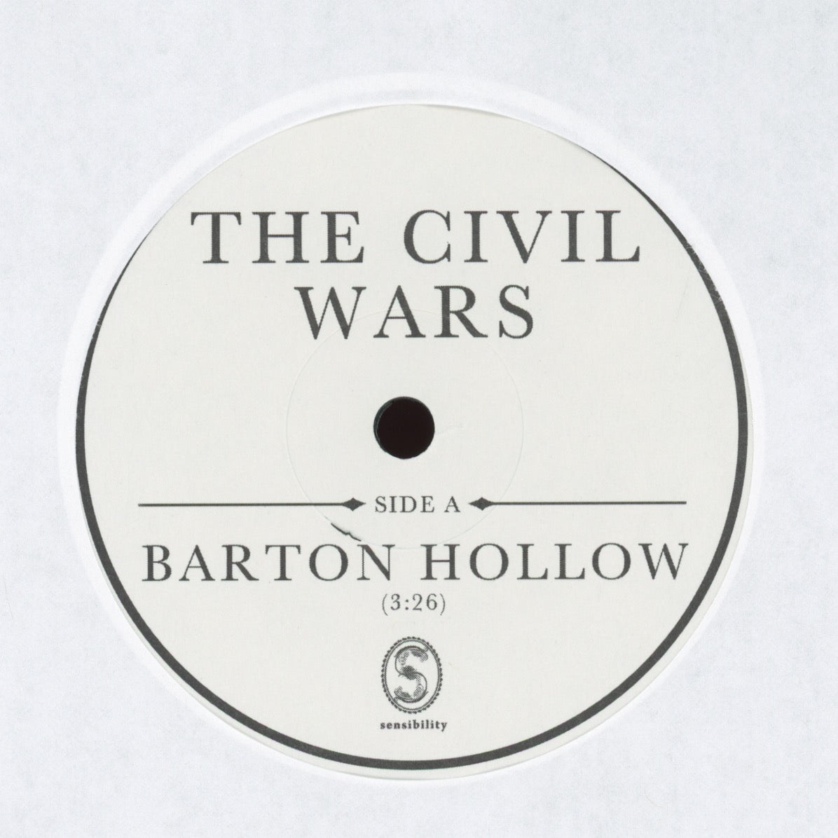 The Civil Wars - Barton Hollow on Sensitivity Music Ltd Edition 7" With Pic Sleeve