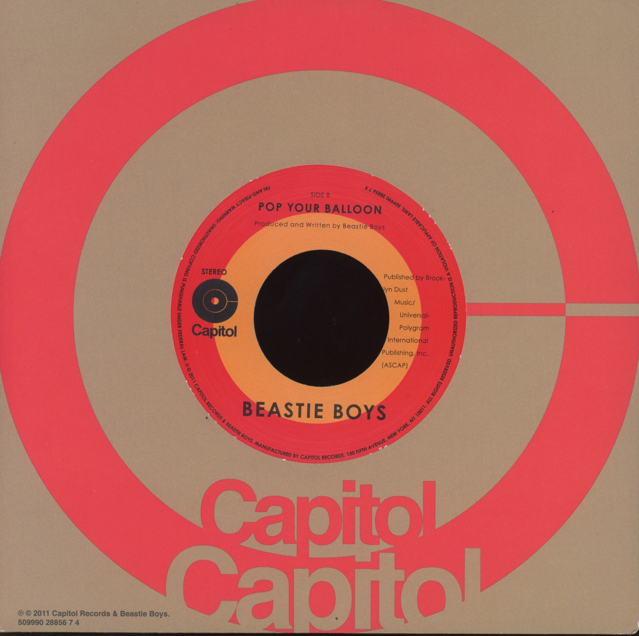 Beastie Boys - B-Boys In The Cut on Capitol White Vinyl Rap 45