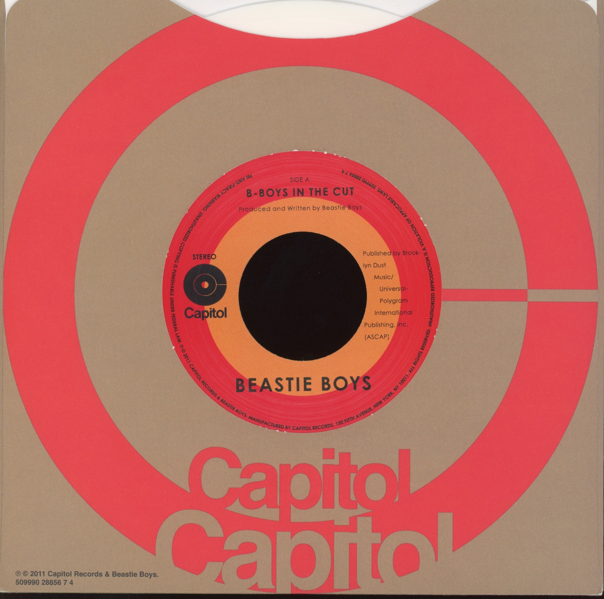 Beastie Boys - B-Boys In The Cut on Capitol White Vinyl Rap 45