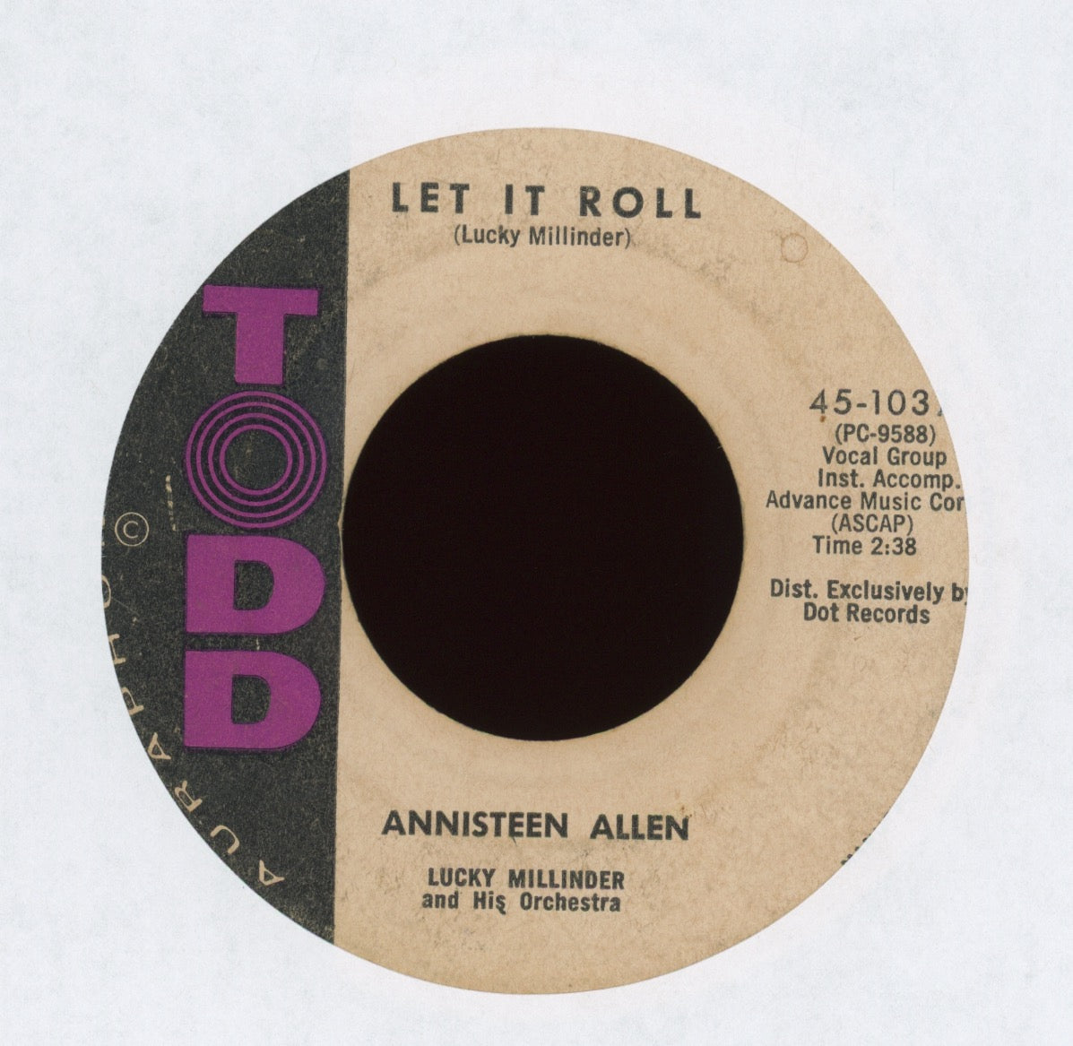 Annisteen Allen - Let It Roll on Todd R&B 45