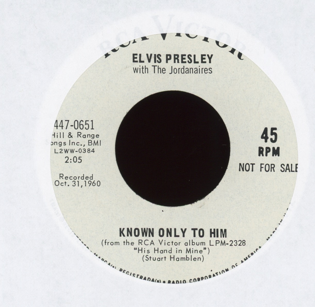 Elvis Presley - Joshua Fit The Battle on RCA Promo 45 With Picture Sleeve