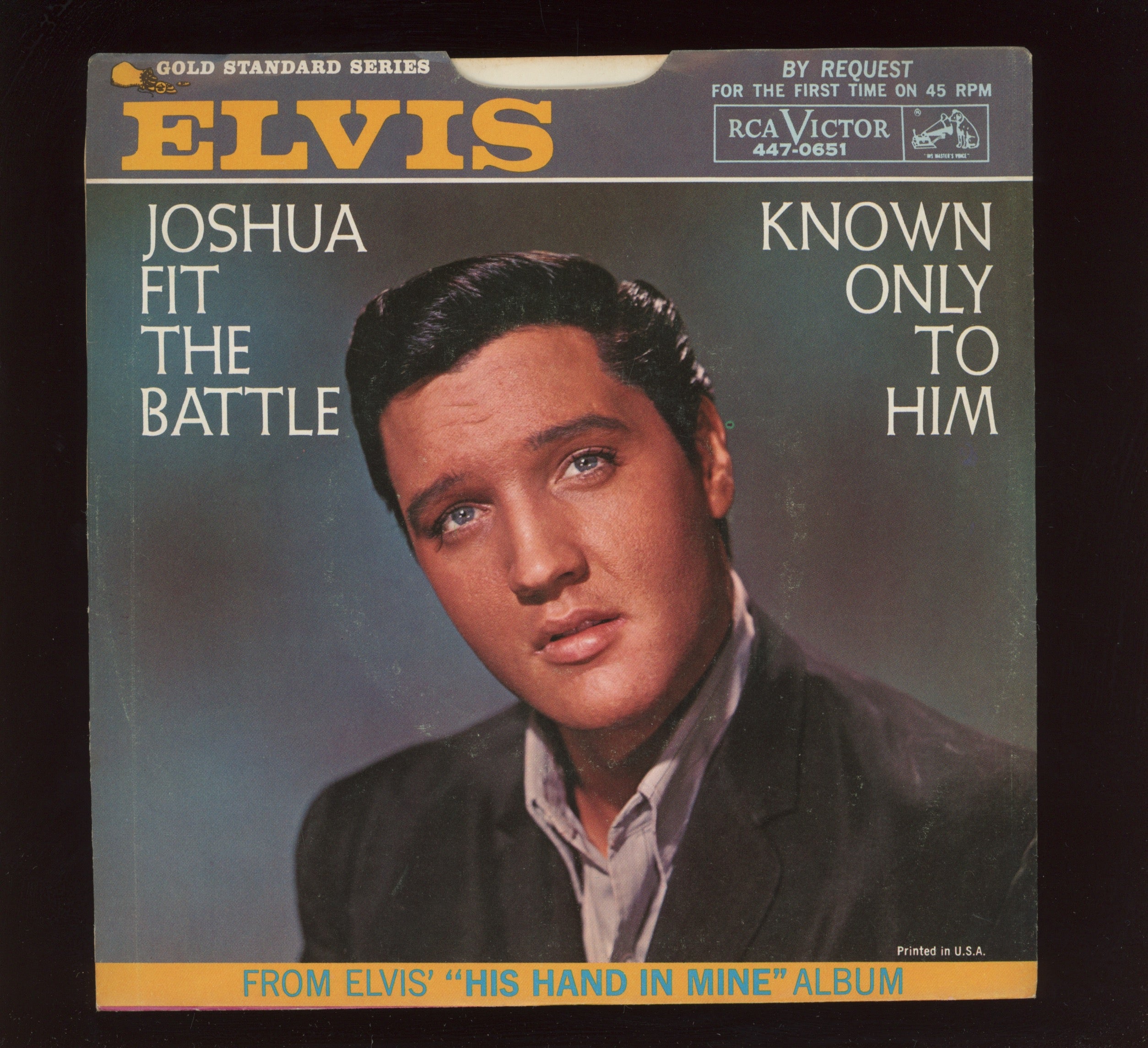 Elvis Presley - Joshua Fit The Battle on RCA Promo 45 With Picture Sleeve