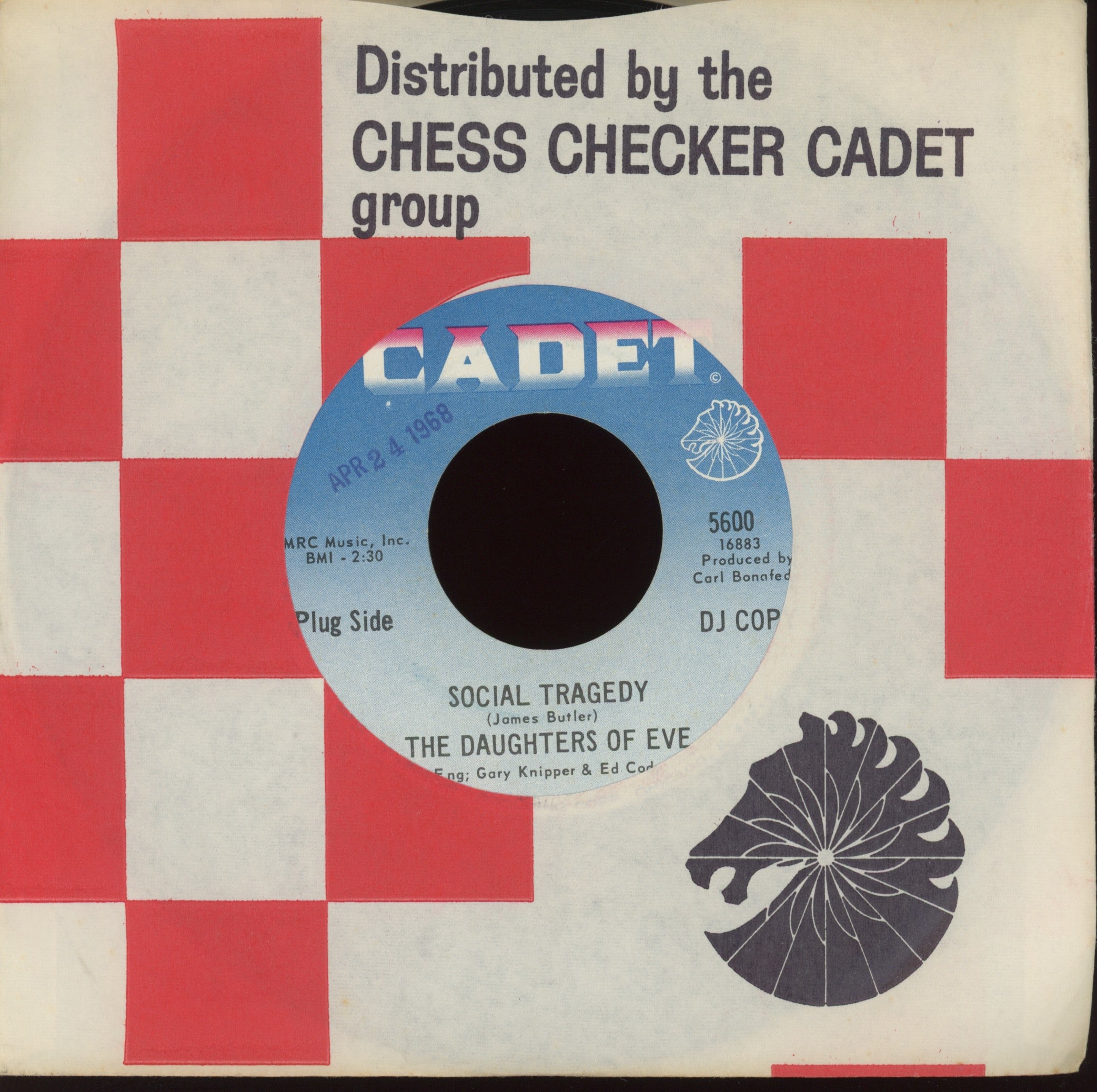 The Daughters Of Eve - Social Tragedy on Cadet Promo Northern Soul 45