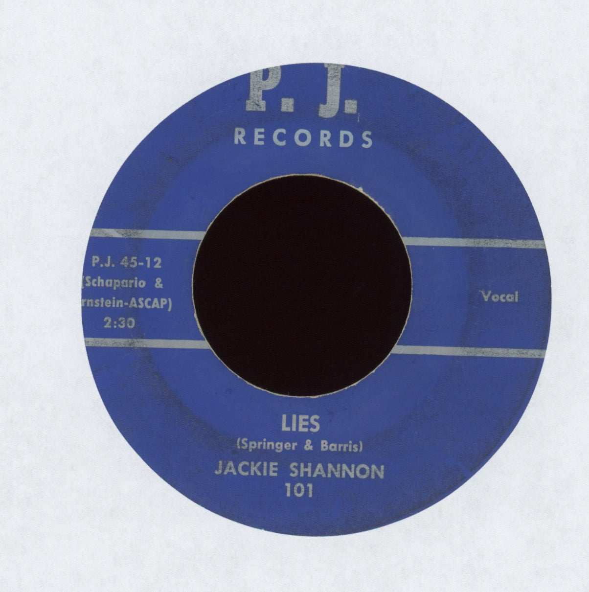 Jackie Shannon - Trouble on P.J. Rockabilly 45