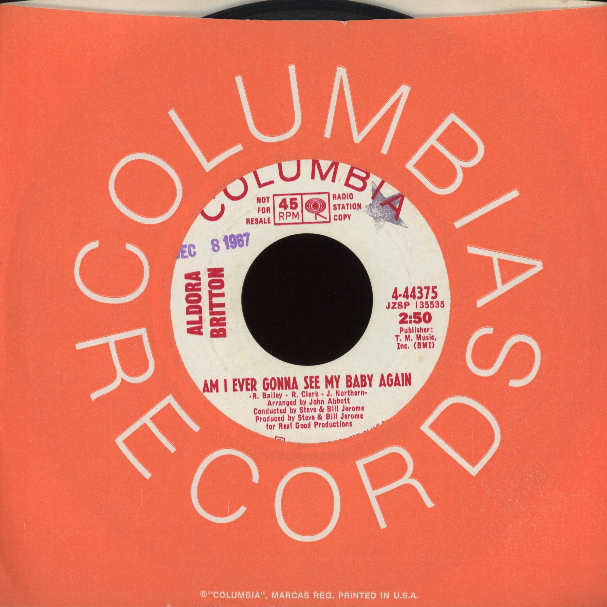 Aldora Britton - Do It With Soul on Columbia Promo Northern Soul 45