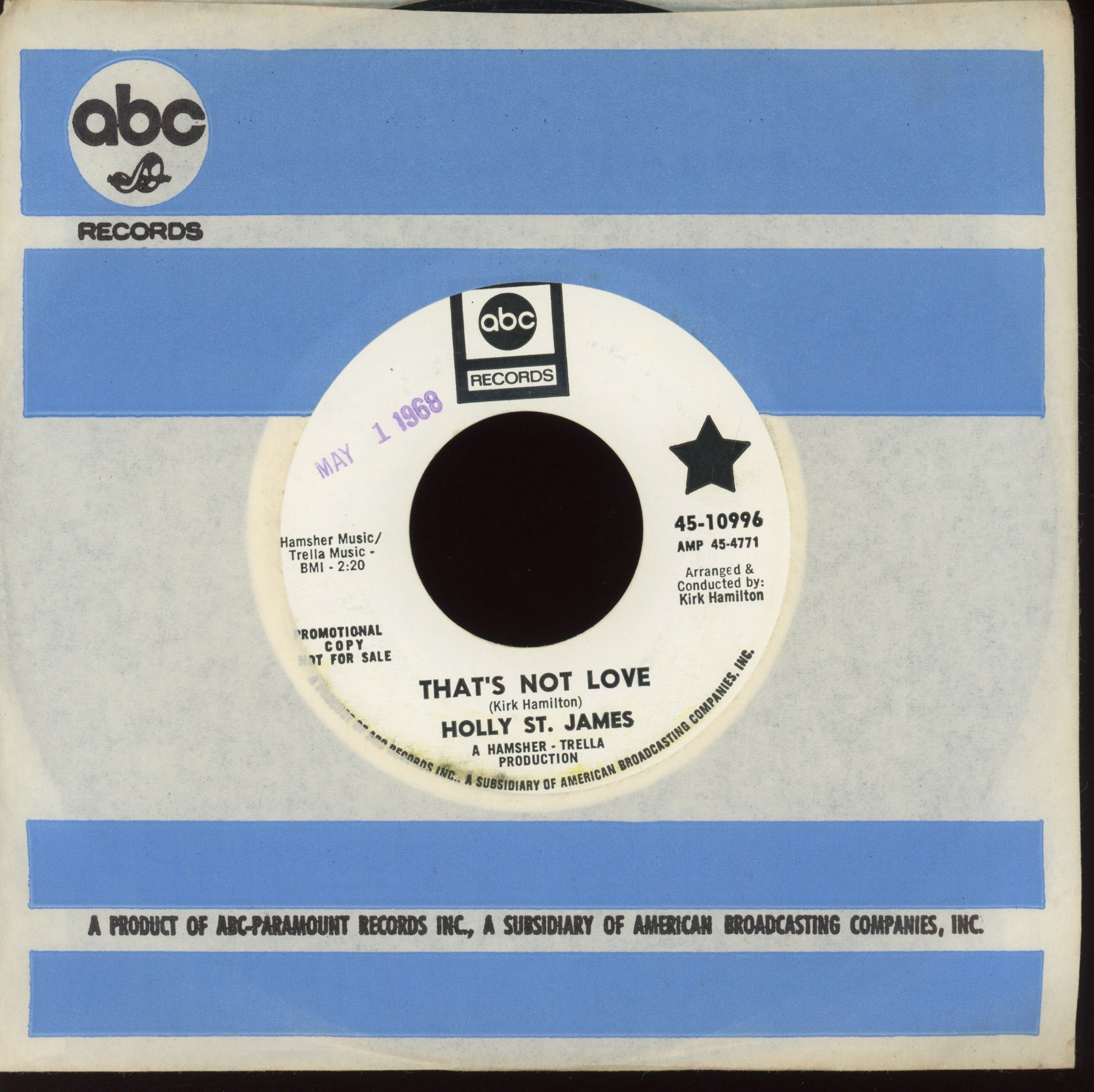 Holly St James - That's Not Love on ABC Promo Northern Soul 45