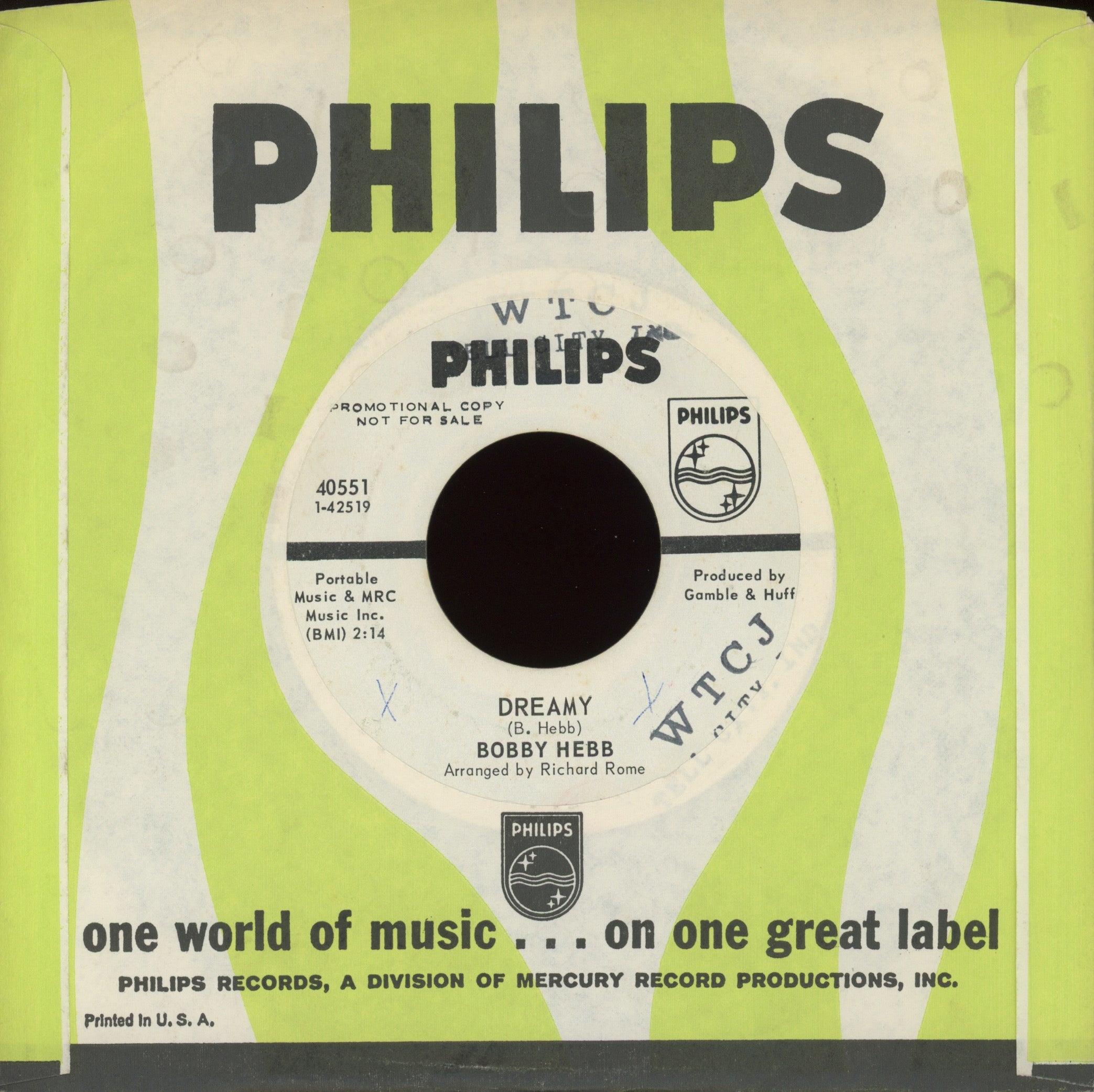 Bobby Hebb - You Want To Change Me on Philips Promo Northern Soul 45