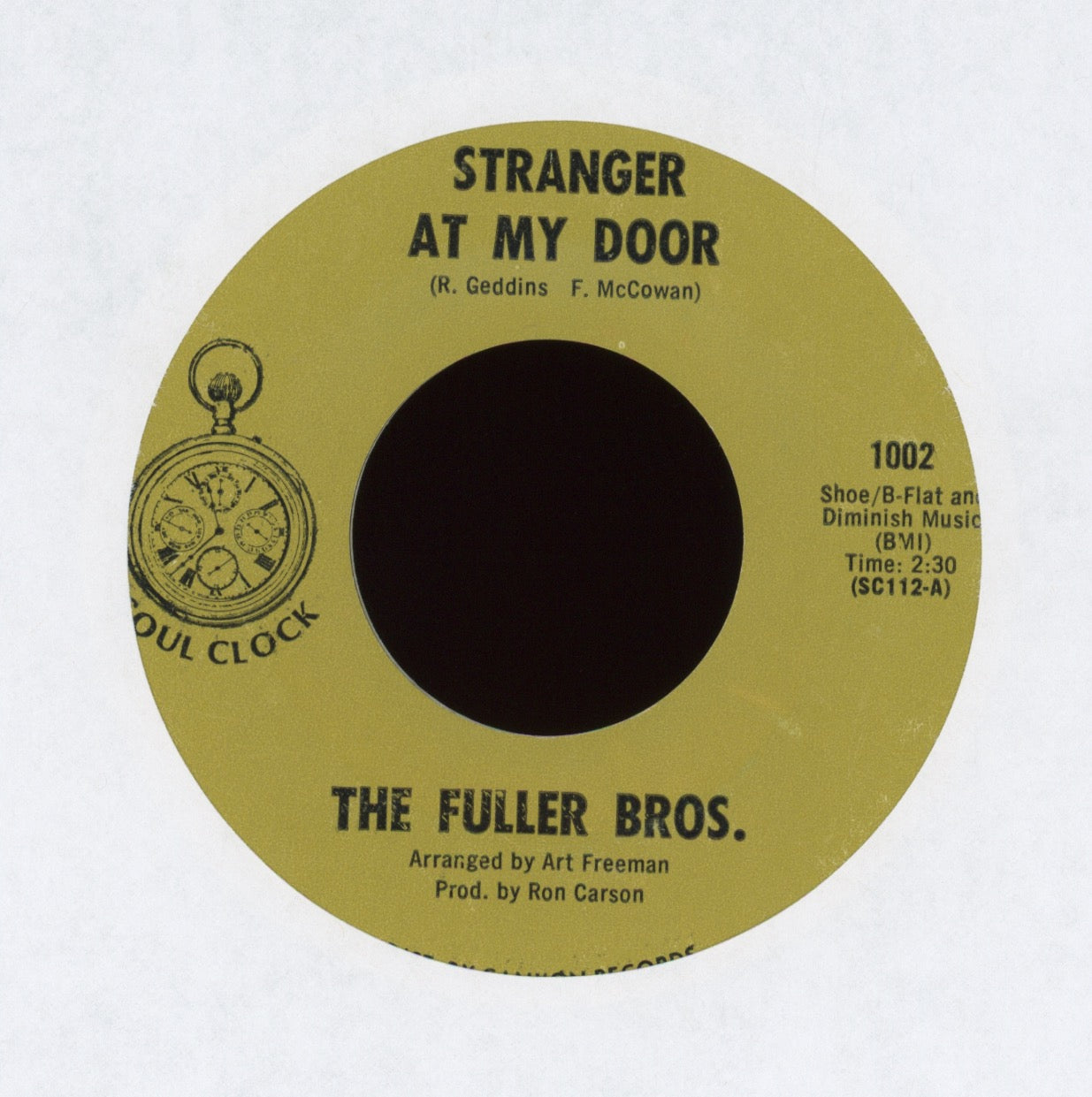 The Fuller Brothers - Stranger At My Door on Soul Clock Northern Soul 45