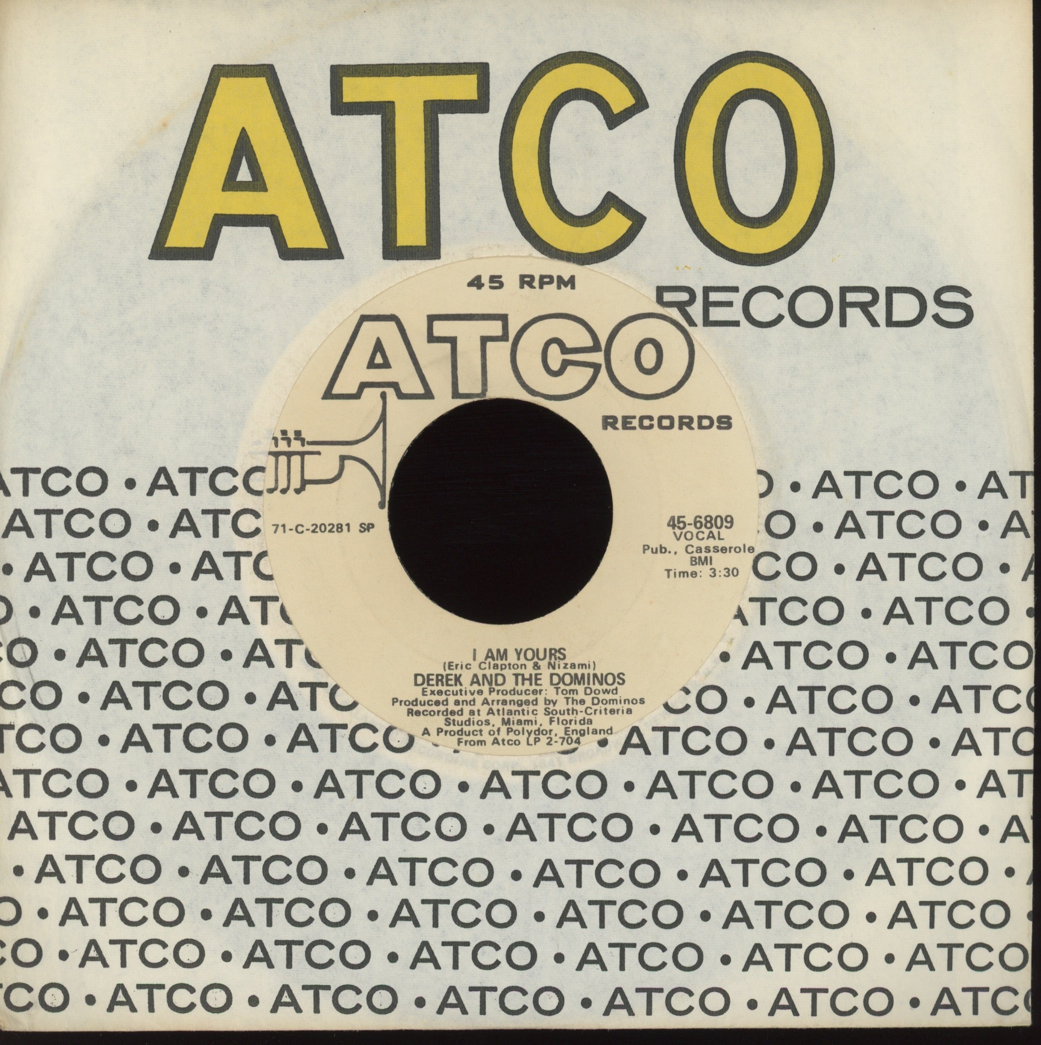 Derek & The Dominos - Layla on Atco Promo Rock 45