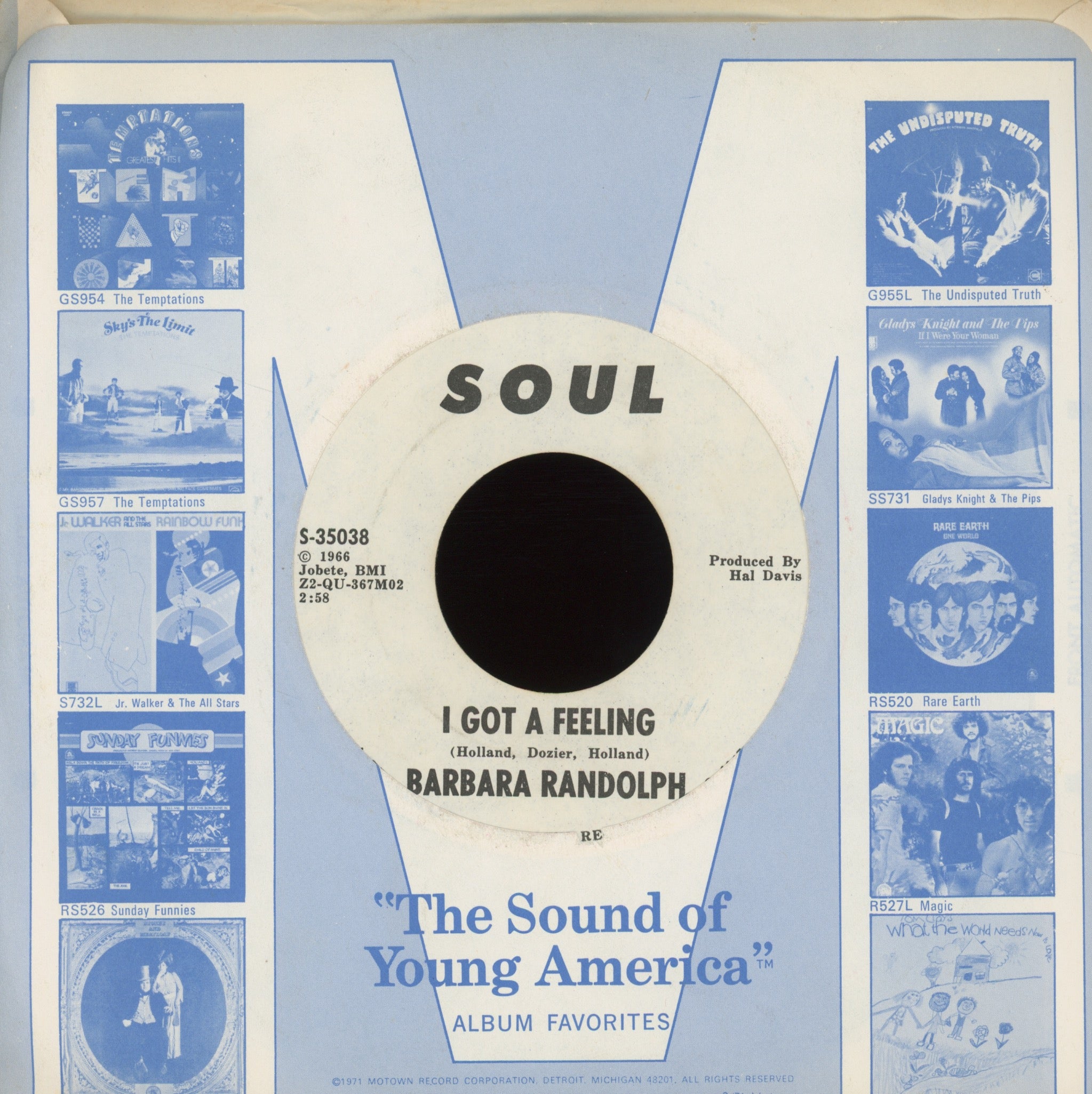 Barbara Randolph - I Got A Feeling on SOUL Promo Northern Soul 45