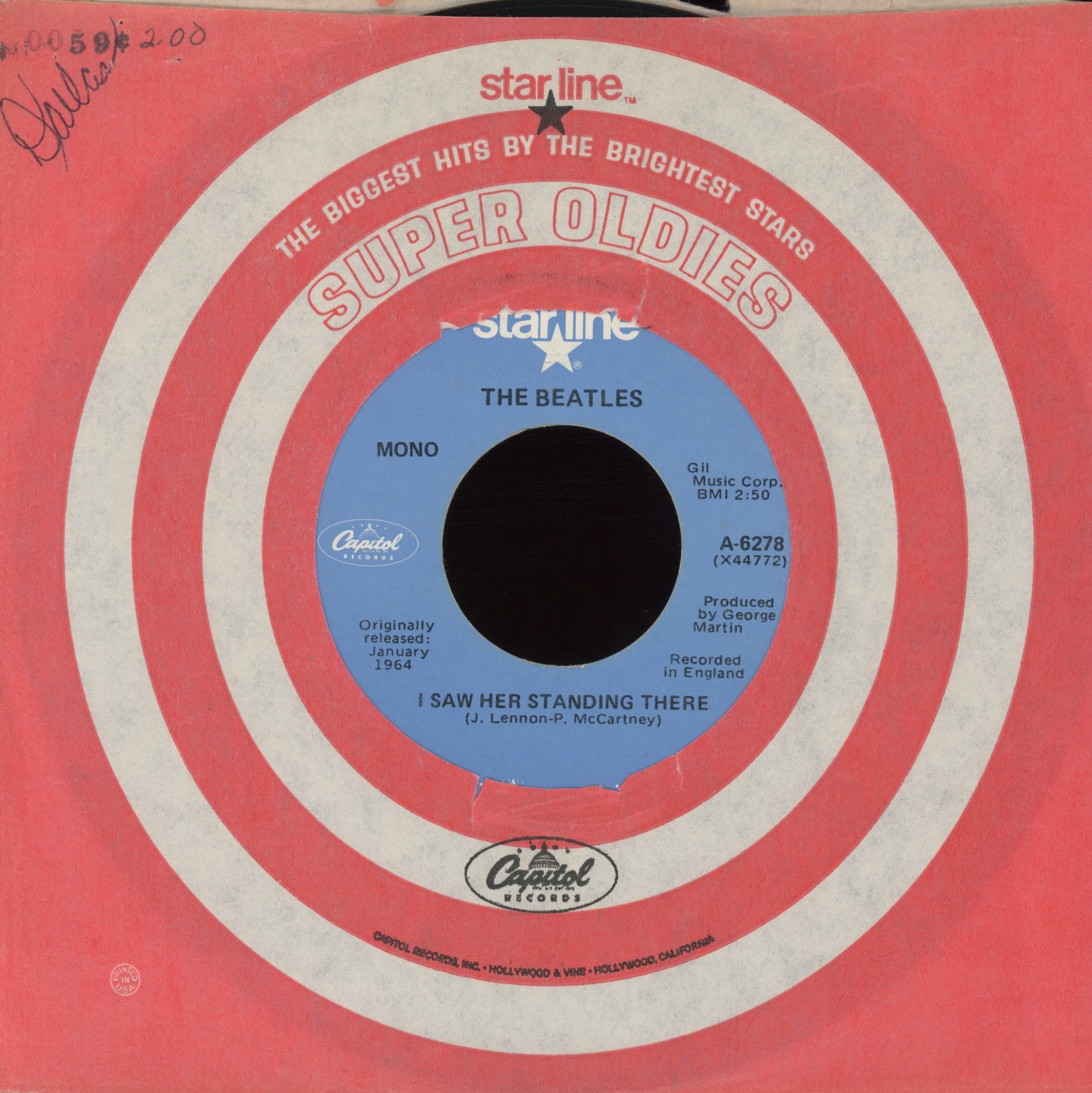 The Beatles - I Want To Hold Your Hand on Capitol Starline Reissue 45