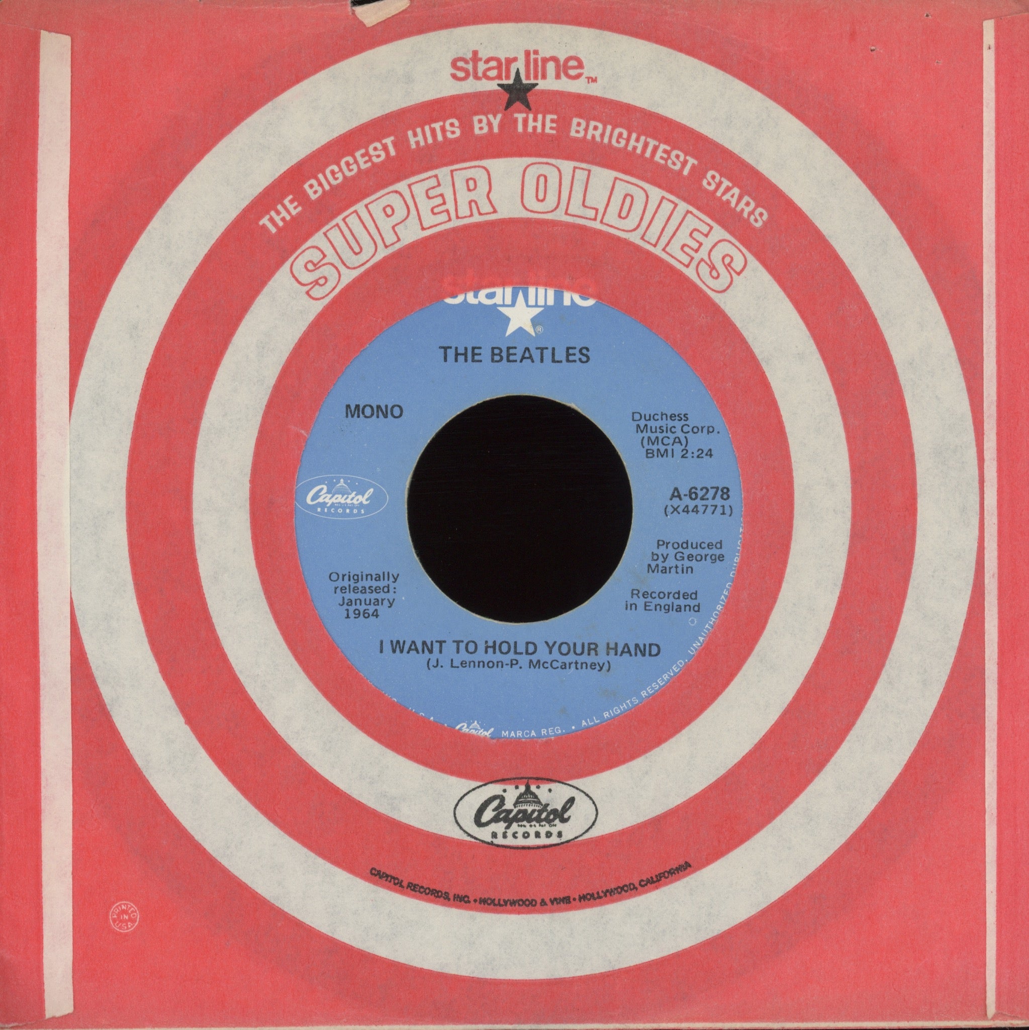 The Beatles - I Want To Hold Your Hand on Capitol Starline Reissue 45