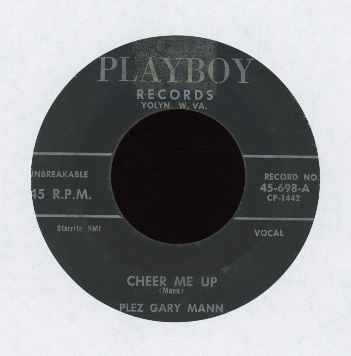 Plez Gary Mann - Cheer Me Up on Playboy Rare Rockabilly 45