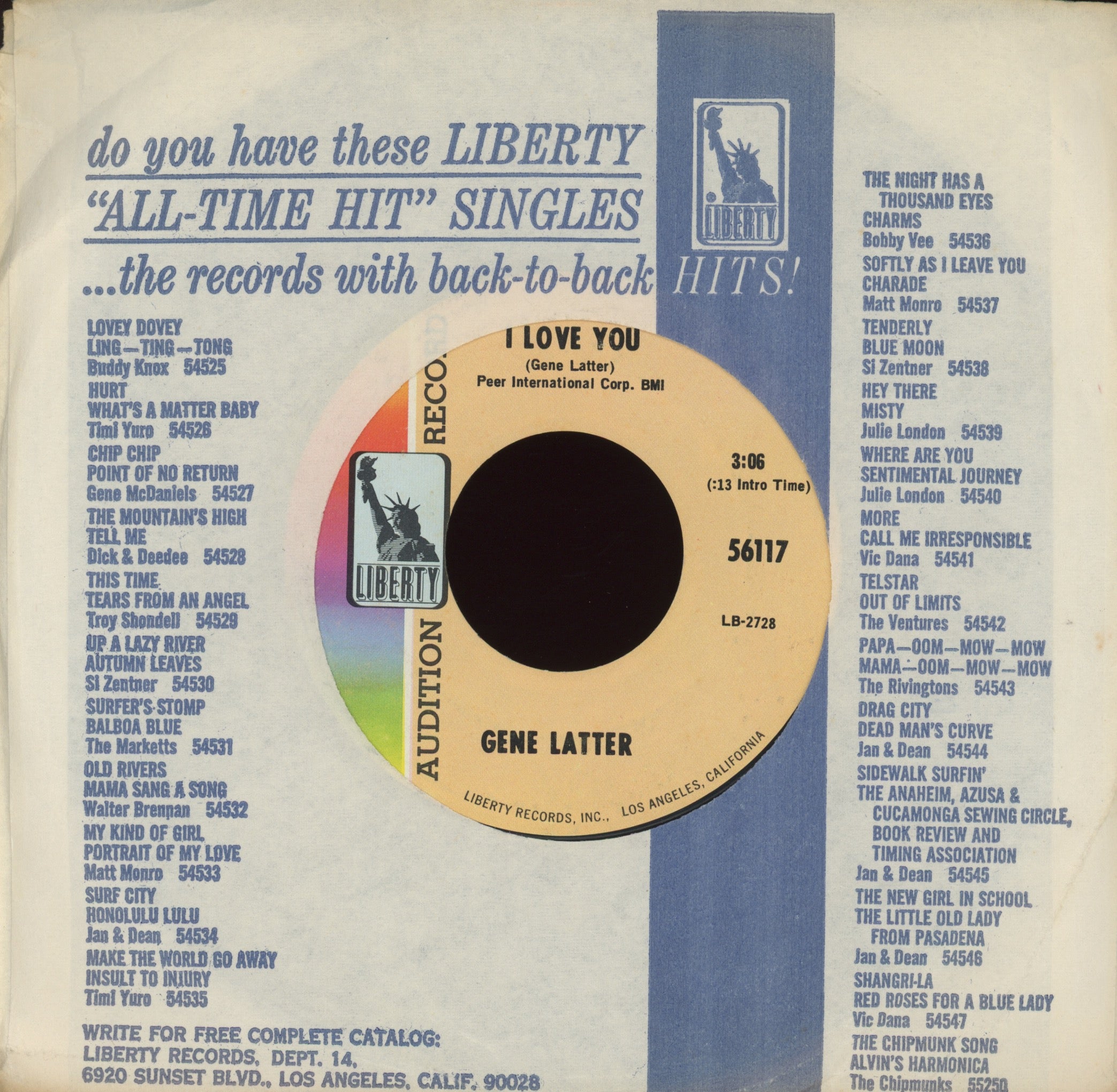 Gene Latter - Sign On The Dotted Line on Liberty Promo Northern Soul 45