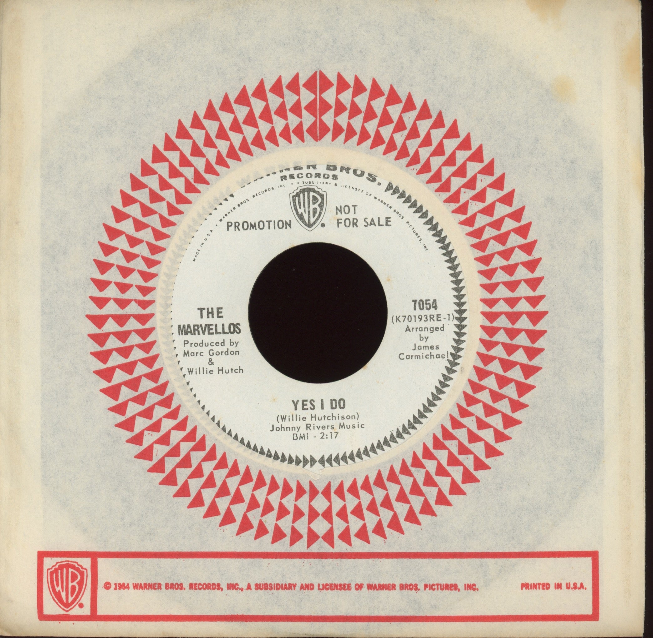 The Marvellos - Piece Of Silk on WB Promo Northern Soul 45