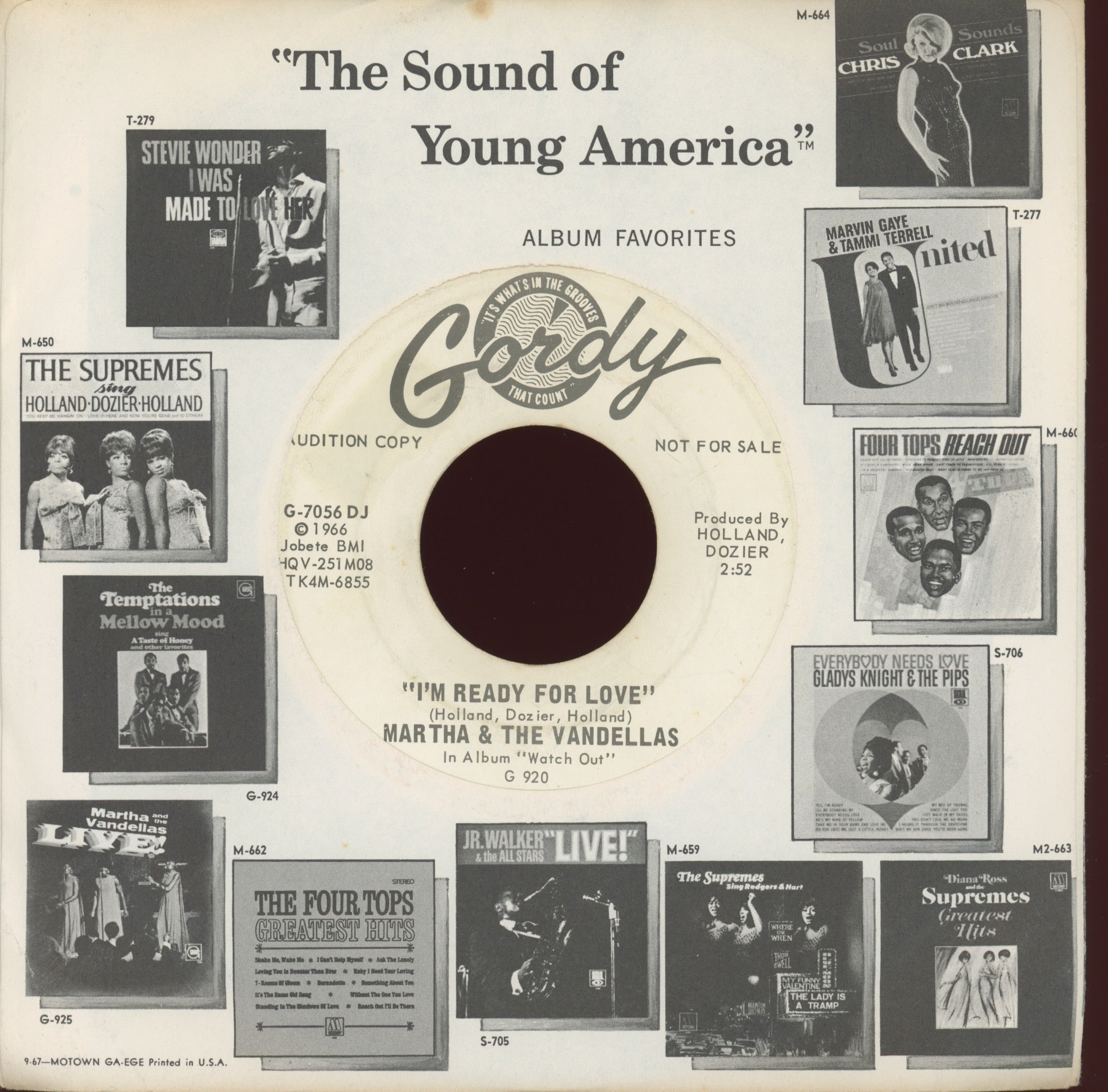Martha Reeves & The Vandellas - I'm Ready For Love on Gordy Promo Northern Soul 45