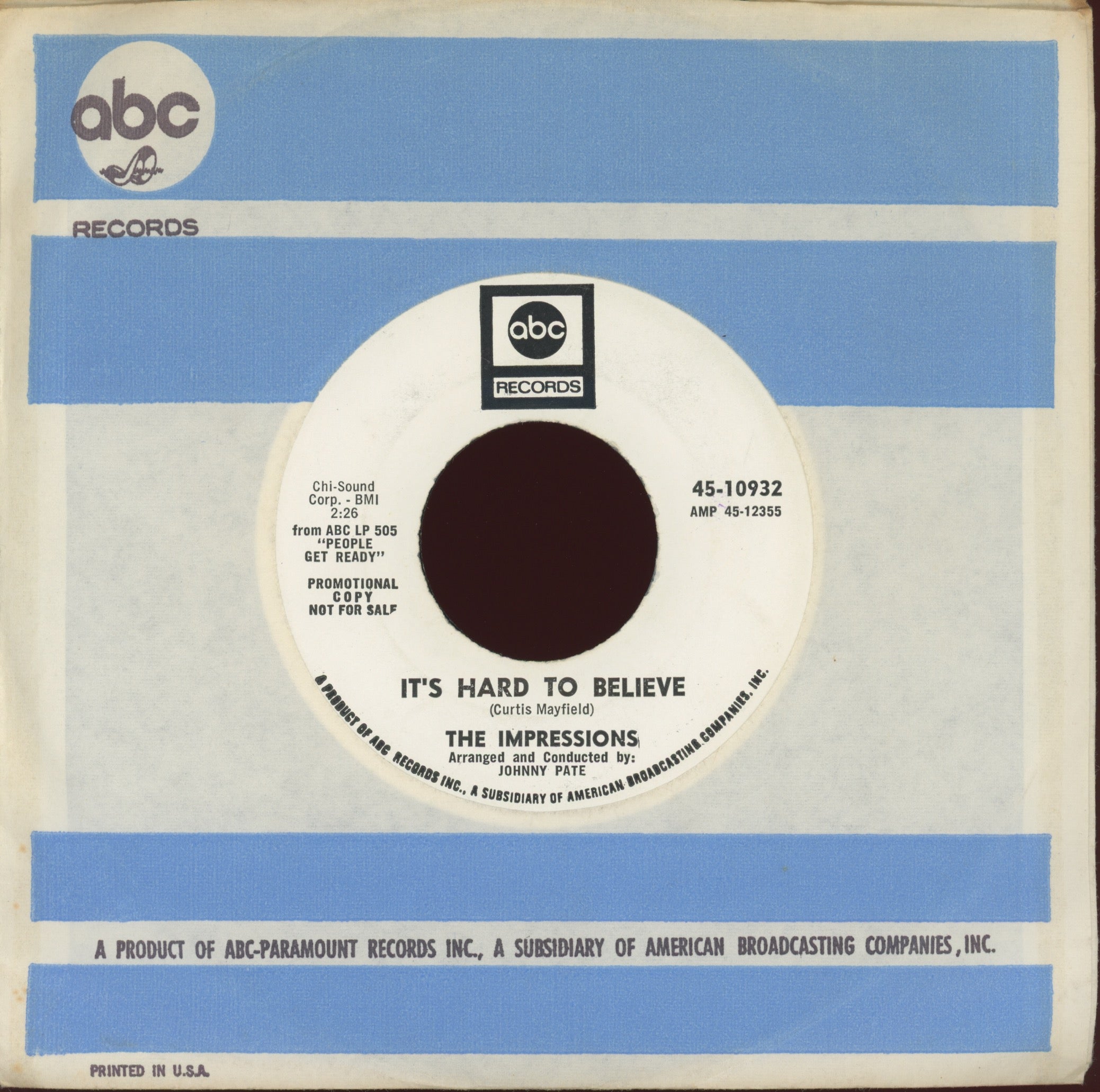 The Impressions - You've Got Me Runnin' on ABC Promo Northern Soul 45