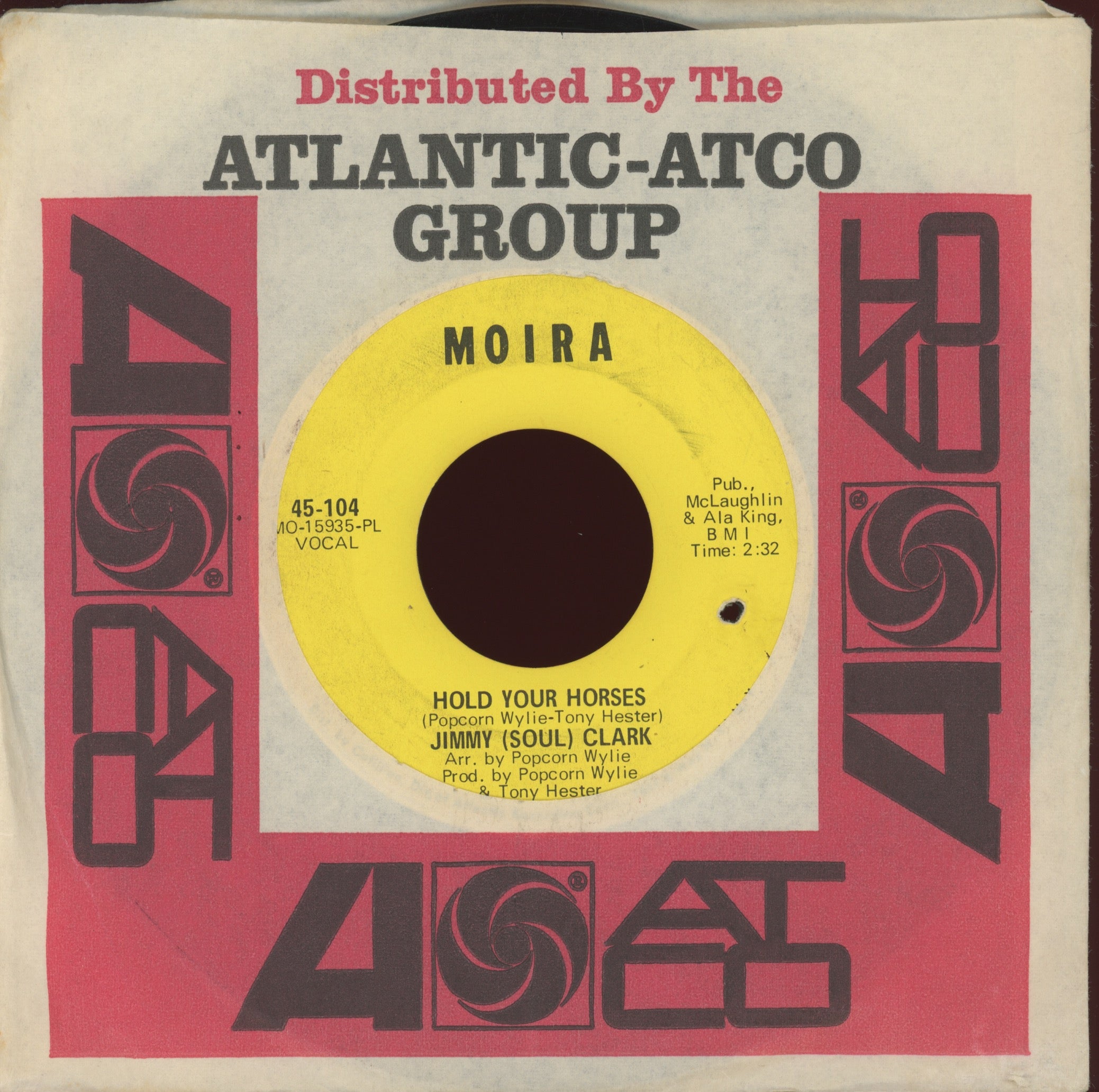 Jimmy Clark - Hold Your Horses on Moira Northern Soul 45