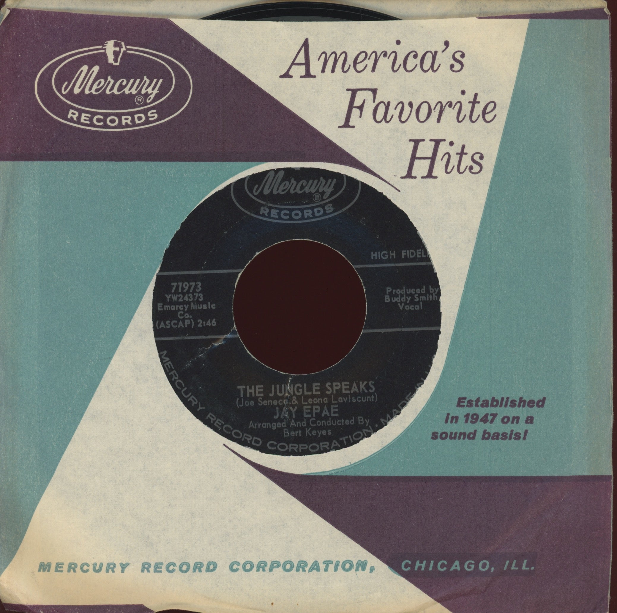 Jay Epae - The Jungle Speaks on Mercury R&B Exotica 45