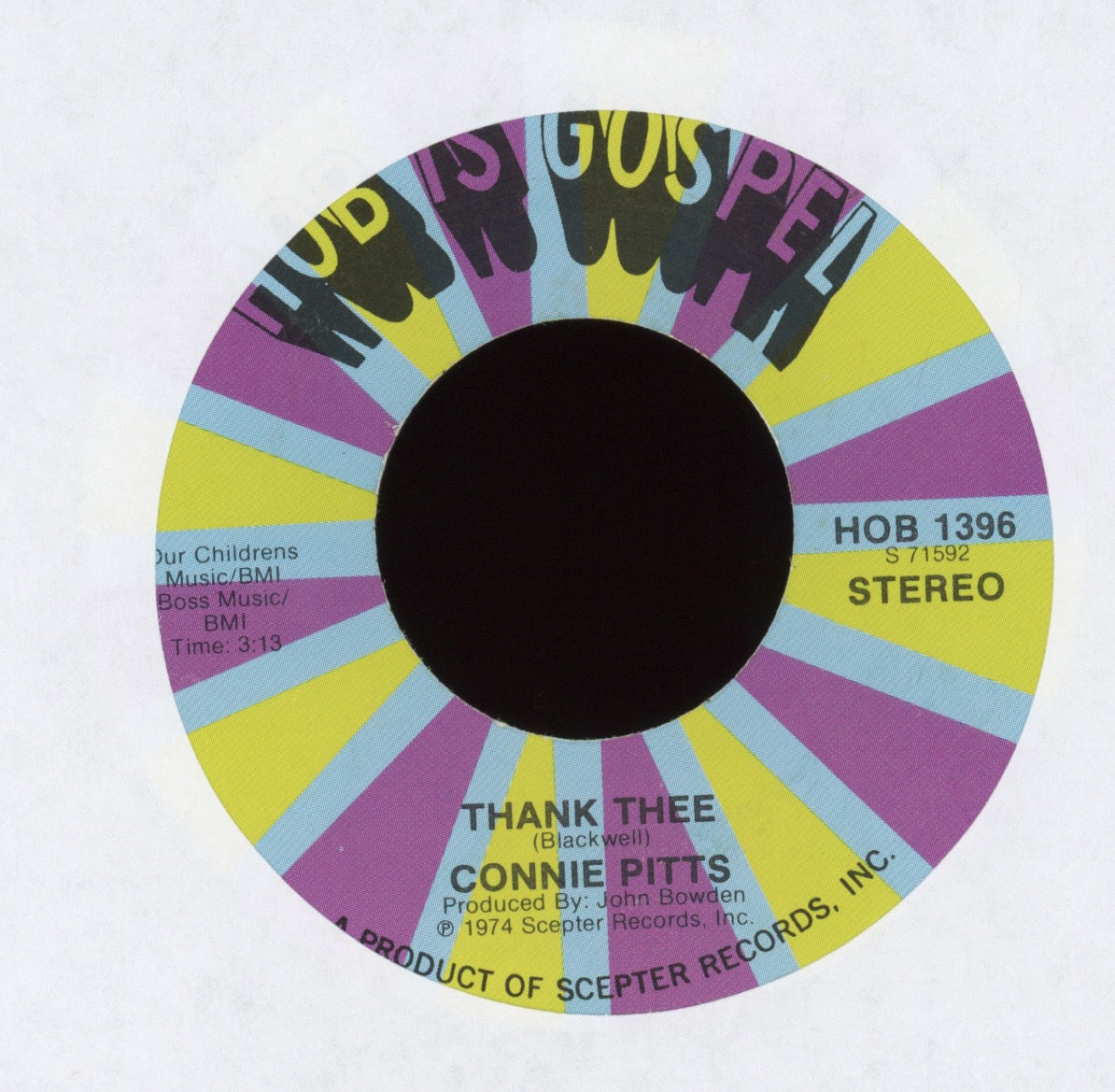 Connie Pitts - Working People on HOB Gospel Soul Funk 45