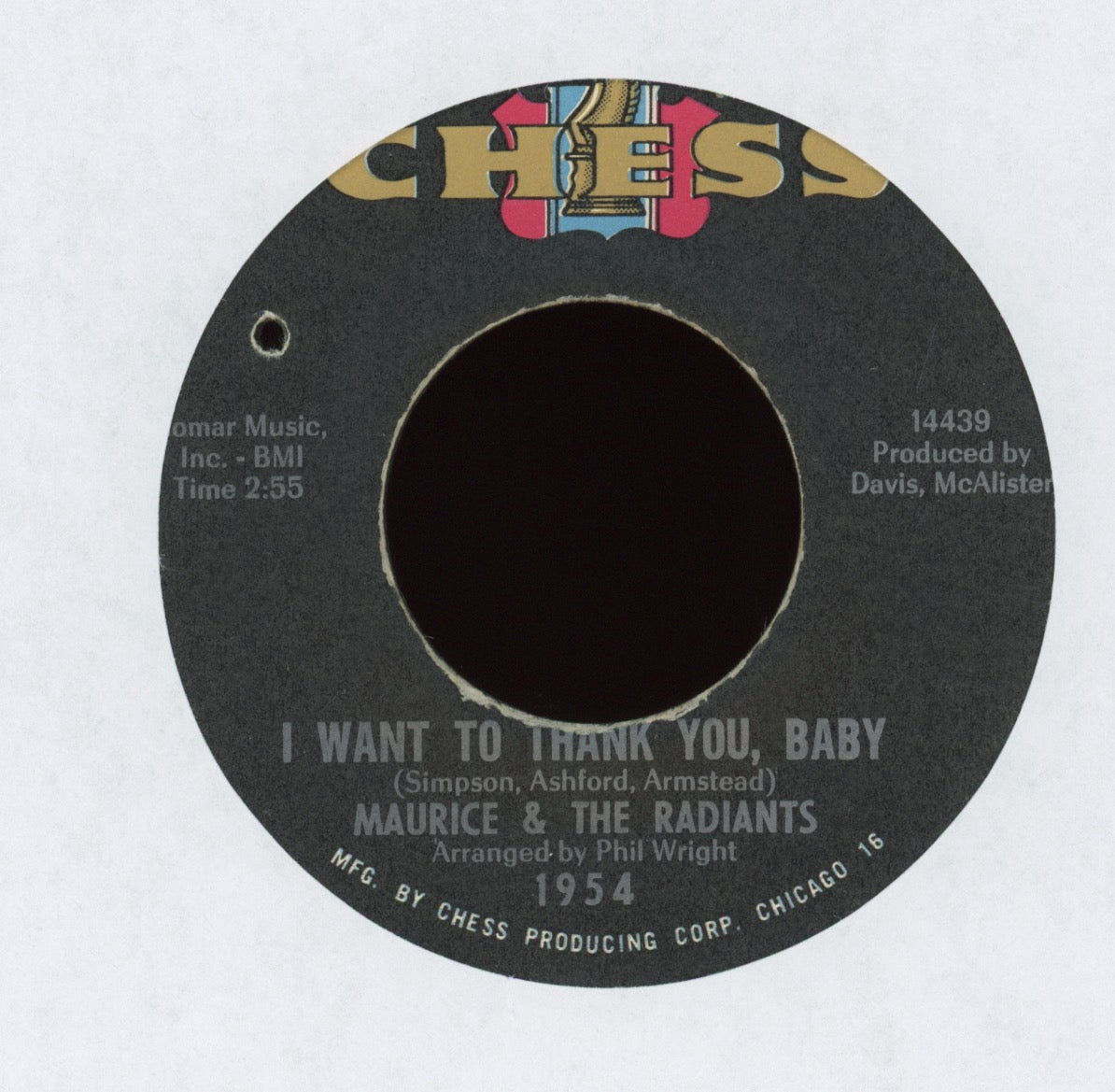 Maurice & The Raidants - Baby You've Got It on Chess Northern Soul 45