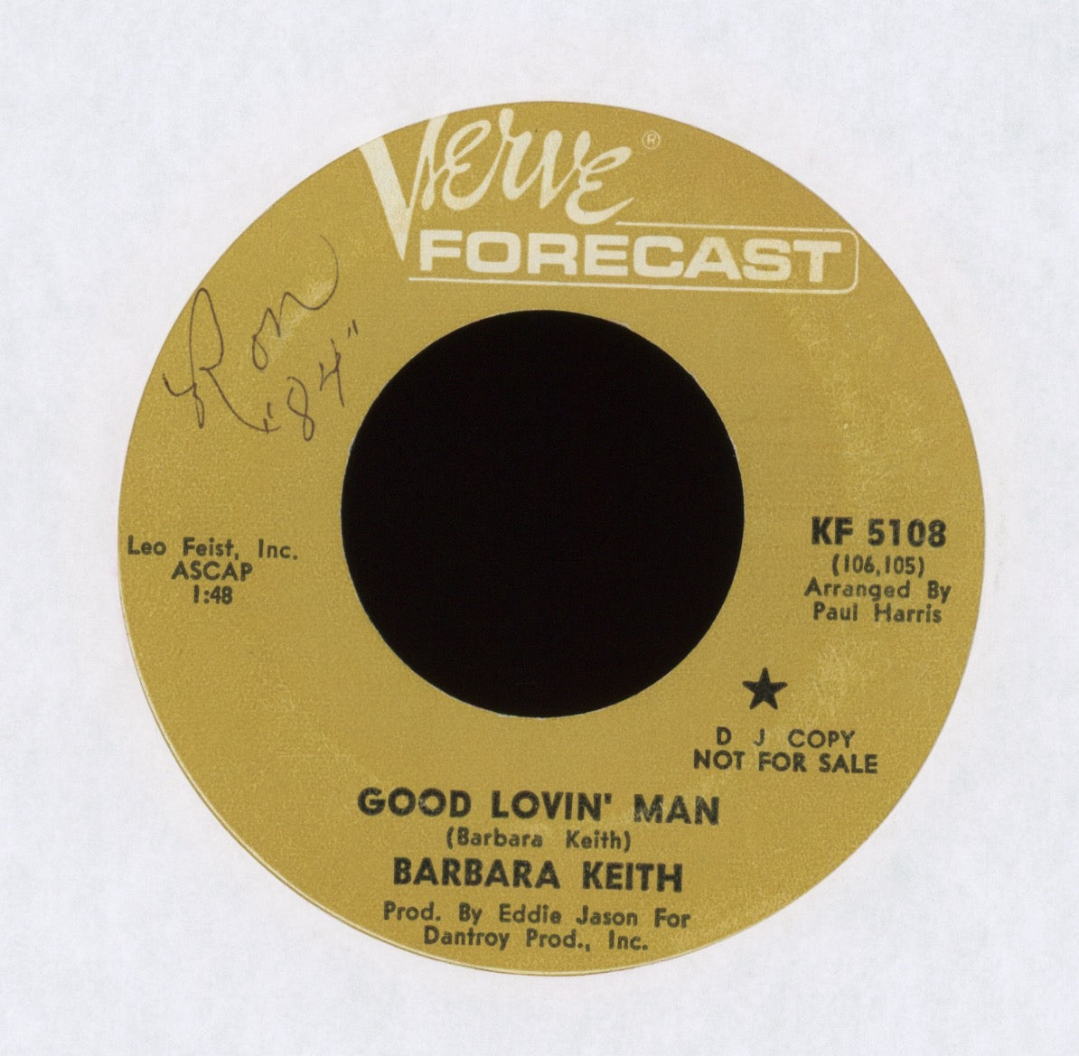 Barbara Keith - Fisherman King on Verve Forecast Promo Folk Rock 45