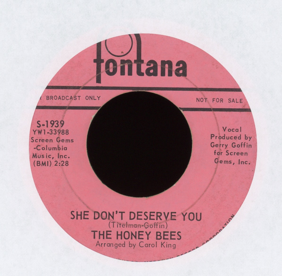 The Honey Bees - She Don't Deserve You on Fontana Promo Northern Soul Girl Group 45