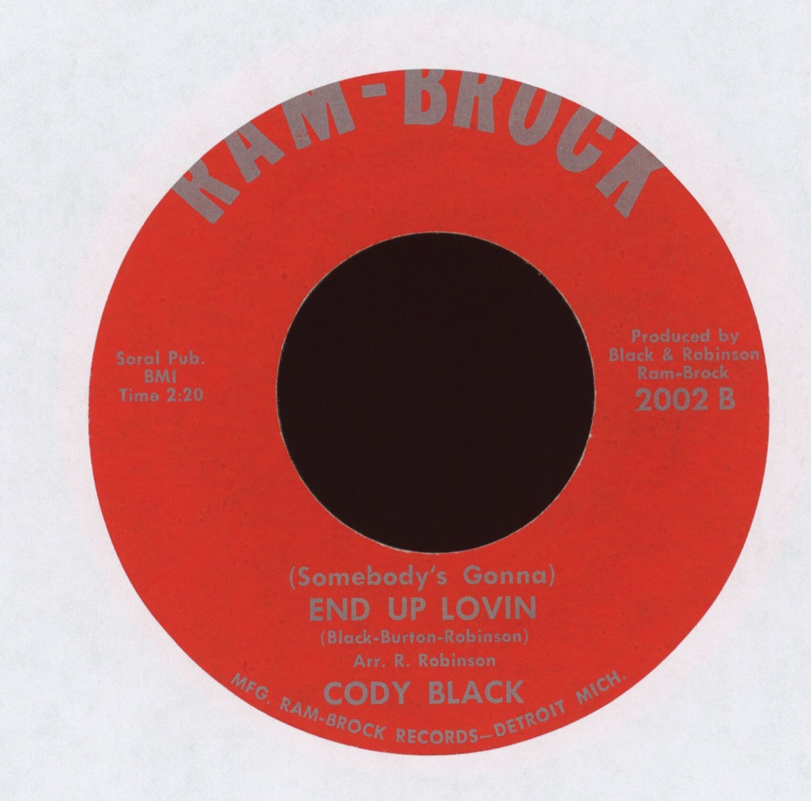 Cody Black - Going, Going, Gone on Ram-Brock Northern Soul 45