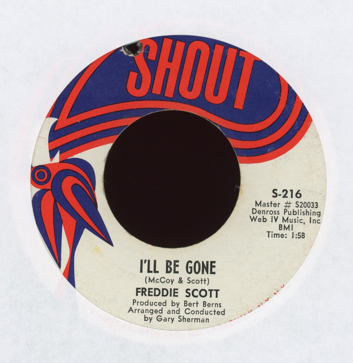 Freddie Scott - I'll Be Gone on Shout Nothern Soul 45