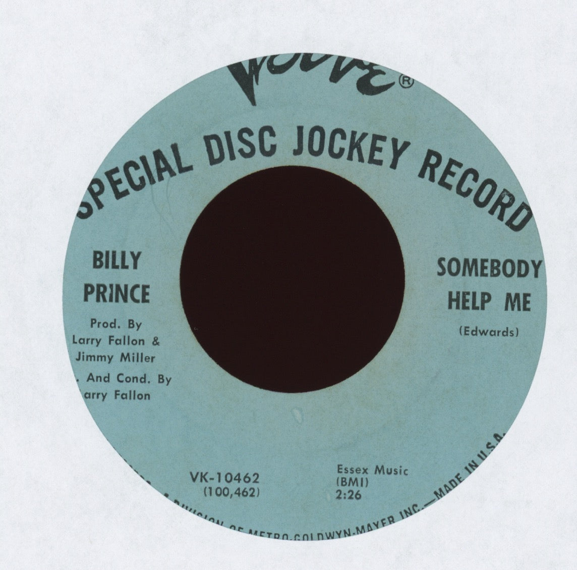 Billy Prince - One Shot Left on Verve Promo Northern Soul 45