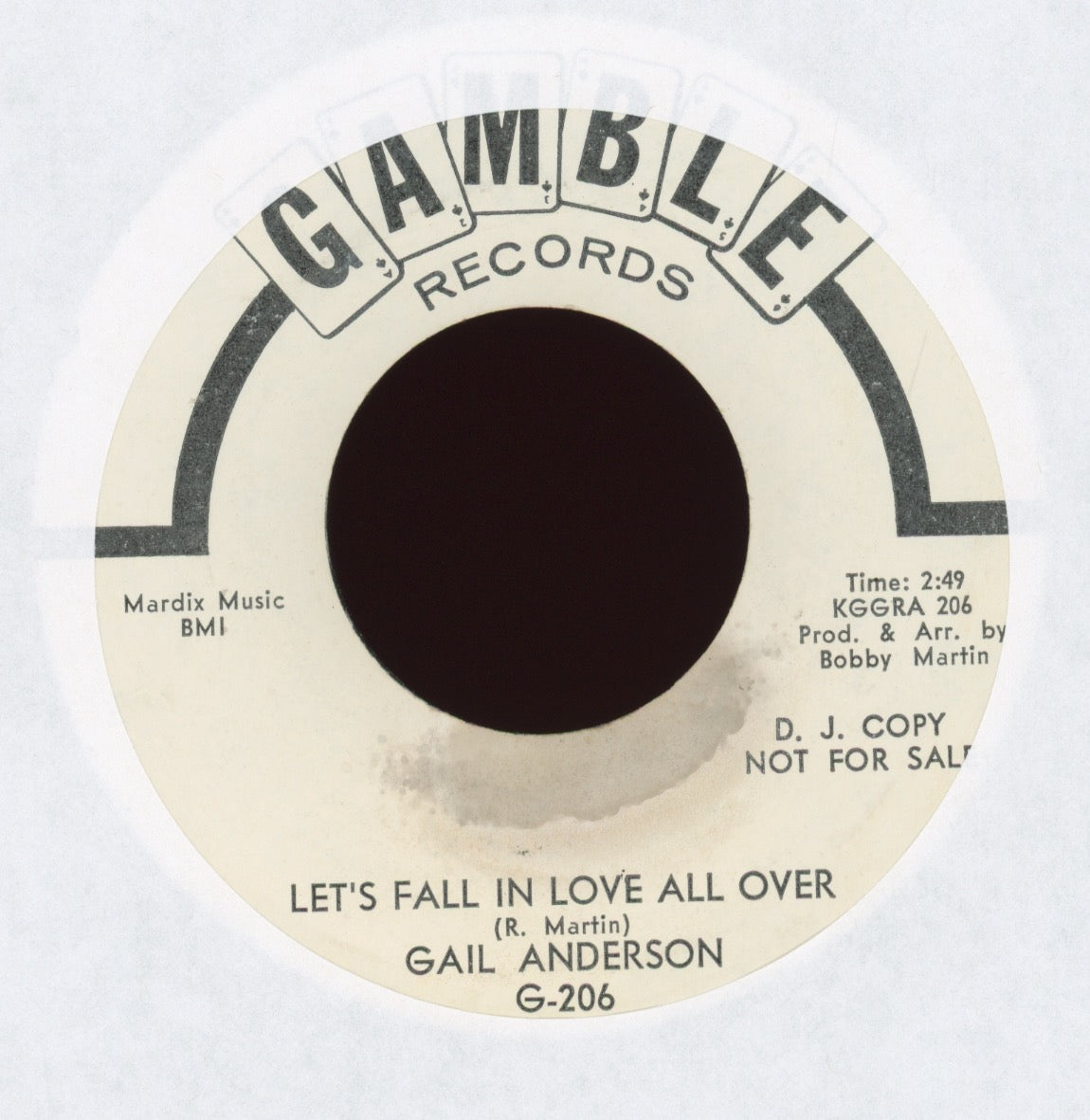 Gail Anderson - Let's Fall In Love All Over on Gamble Promo Northern Soul 45