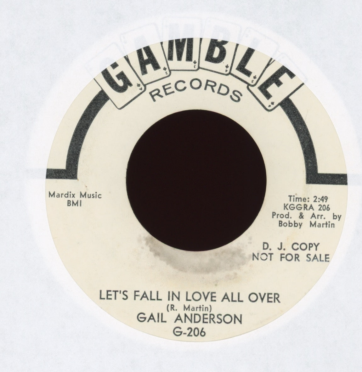 Gail Anderson - Let's Fall In Love All Over on Gamble Promo Northern Soul 45