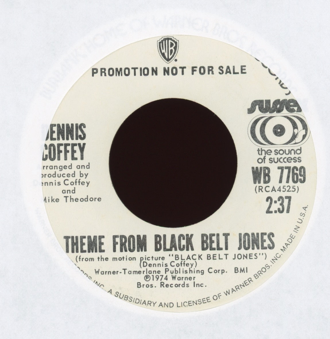 Dennis Coffey - Theme From Black Belt Jones pm Sussex Promo Funk 45