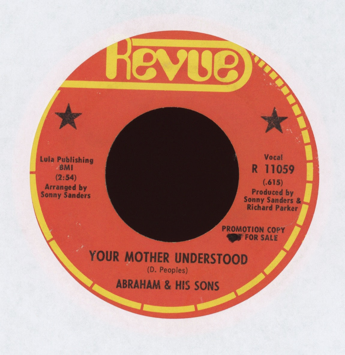 Abraham & His Sons - Your Mother Understood on Revue Promo Soul Funk 45