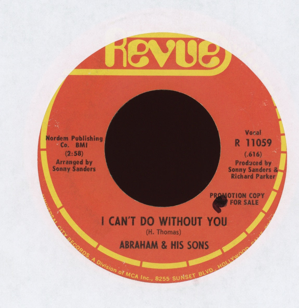 Abraham & His Sons - Your Mother Understood on Revue Promo Soul Funk 45