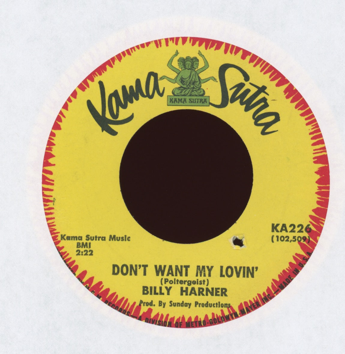 Billy Harner - Sally Sayin' Somethin' on Kama Sutra Northern Soul 45