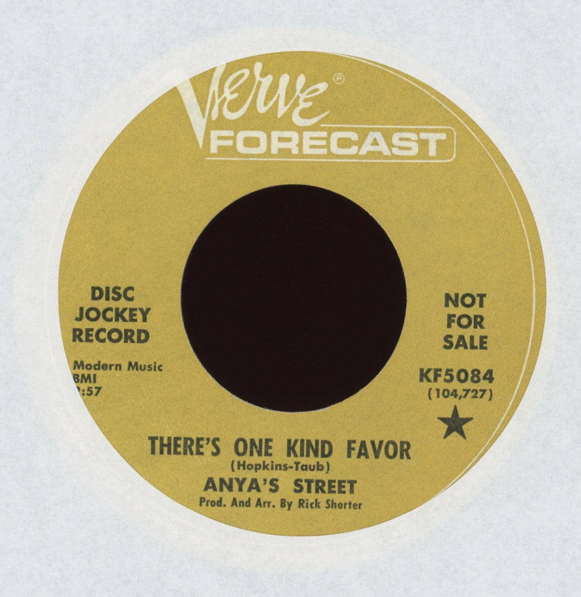 Anya's Street - There's One Kind Favor on Verve Forecast Promo Rock 45
