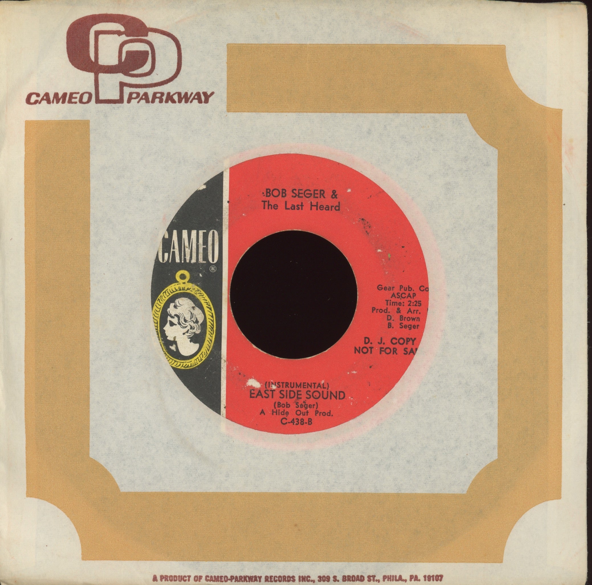 Bob Seger And The Last Heard - East Side Story on Cameo Promo Garage 45