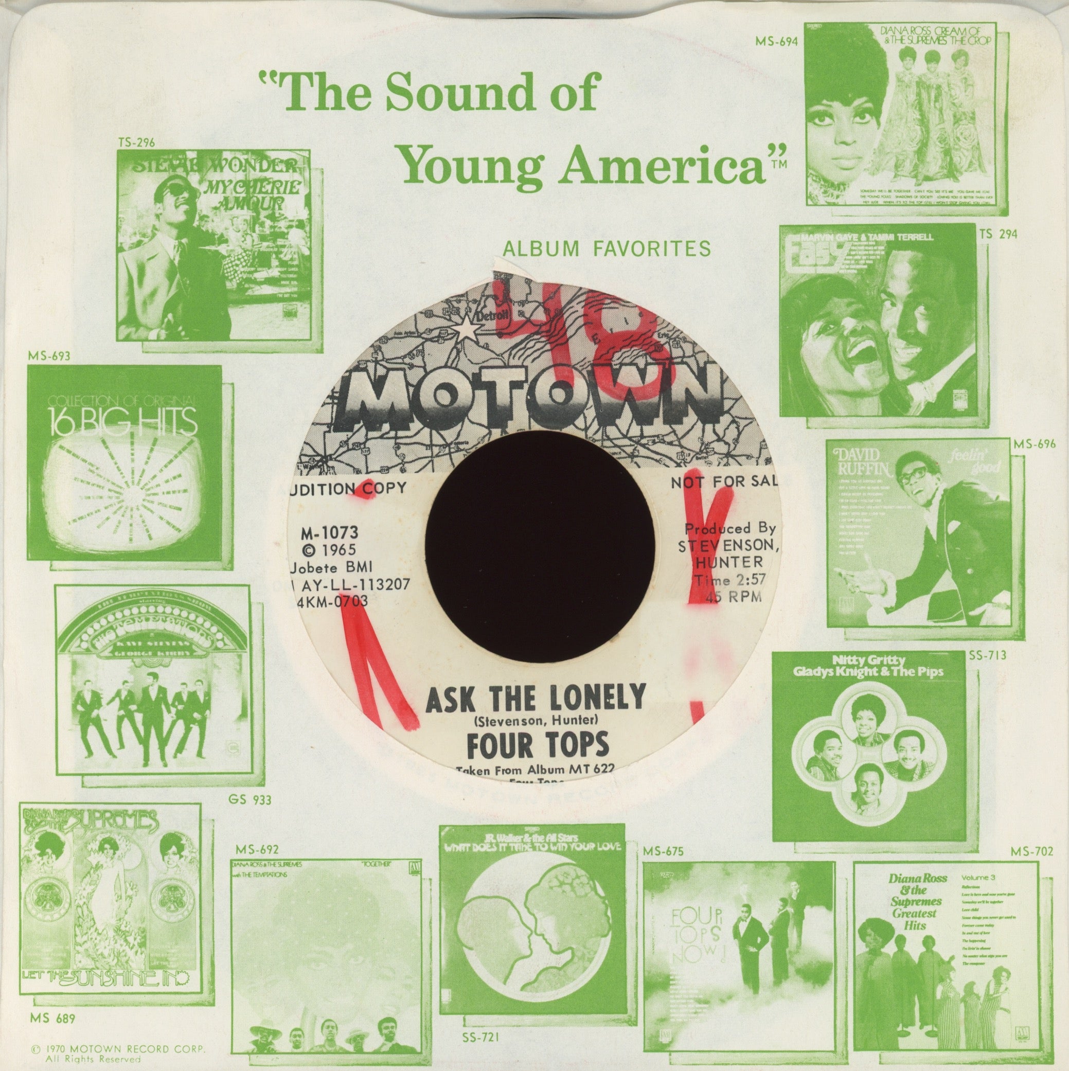 Four Tops - Ask The Lonely on Motown Promo Northern Soul 45
