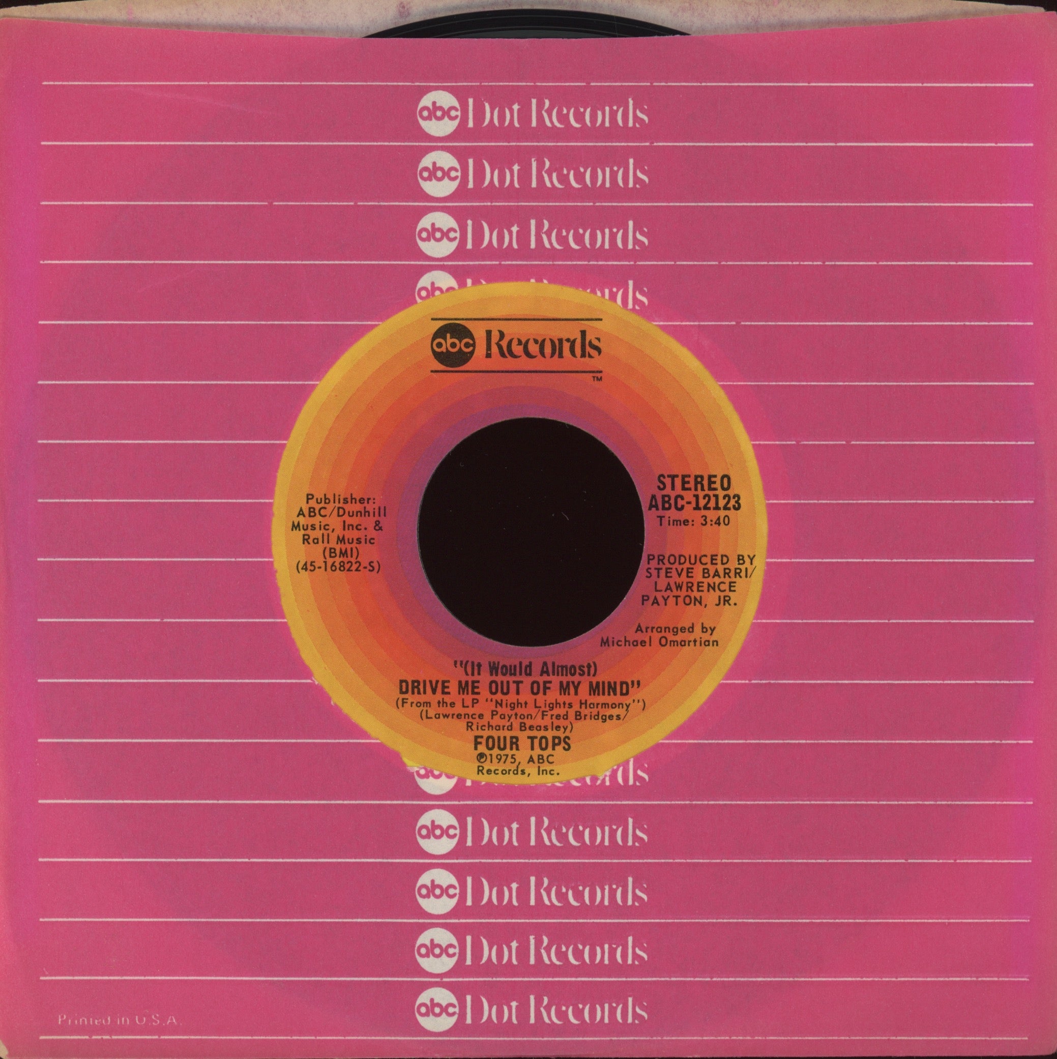 Four Tops - (It Would Almost) Drive Me Out Of My Mind on ABC 70's Soul 45