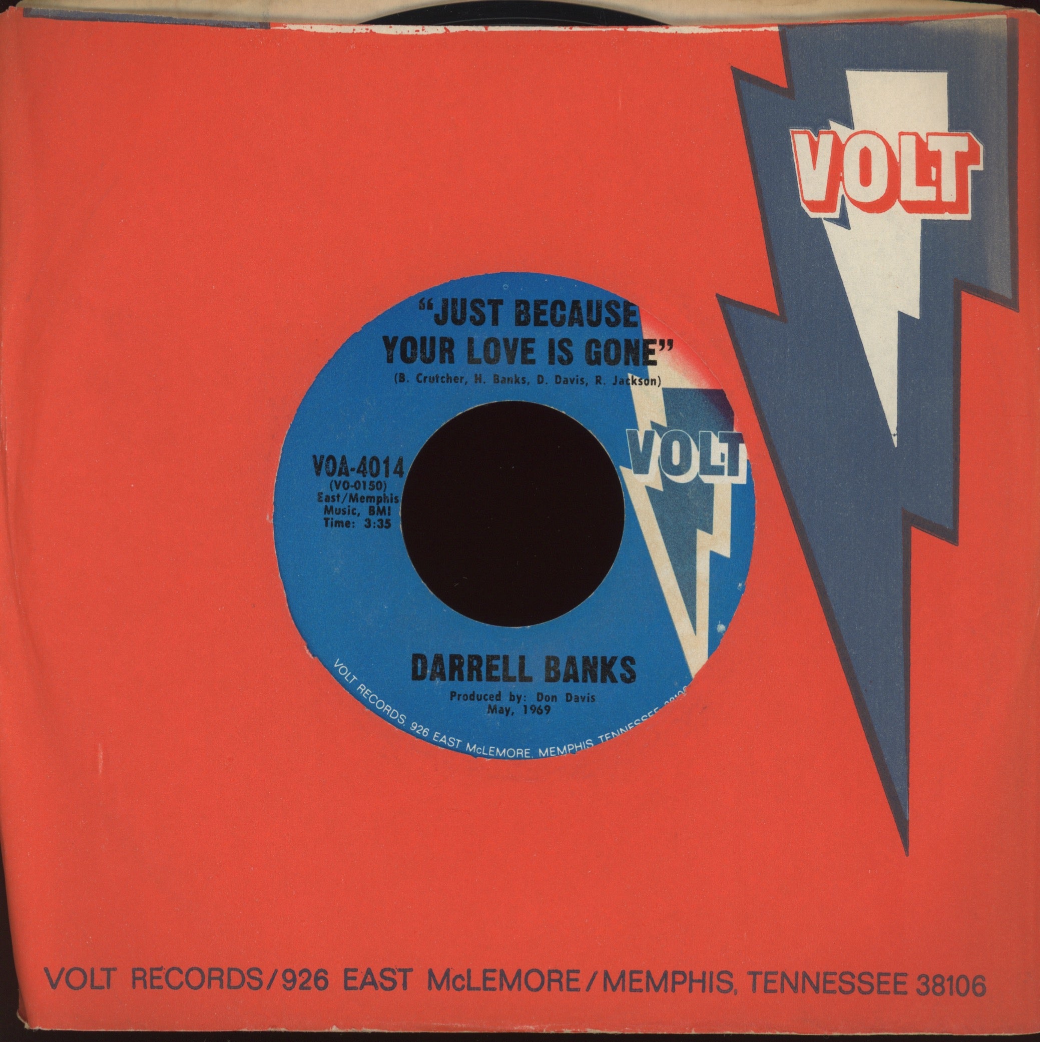 Darrell Banks - I'm the One Who Loves You on Volt Northern Soul 45