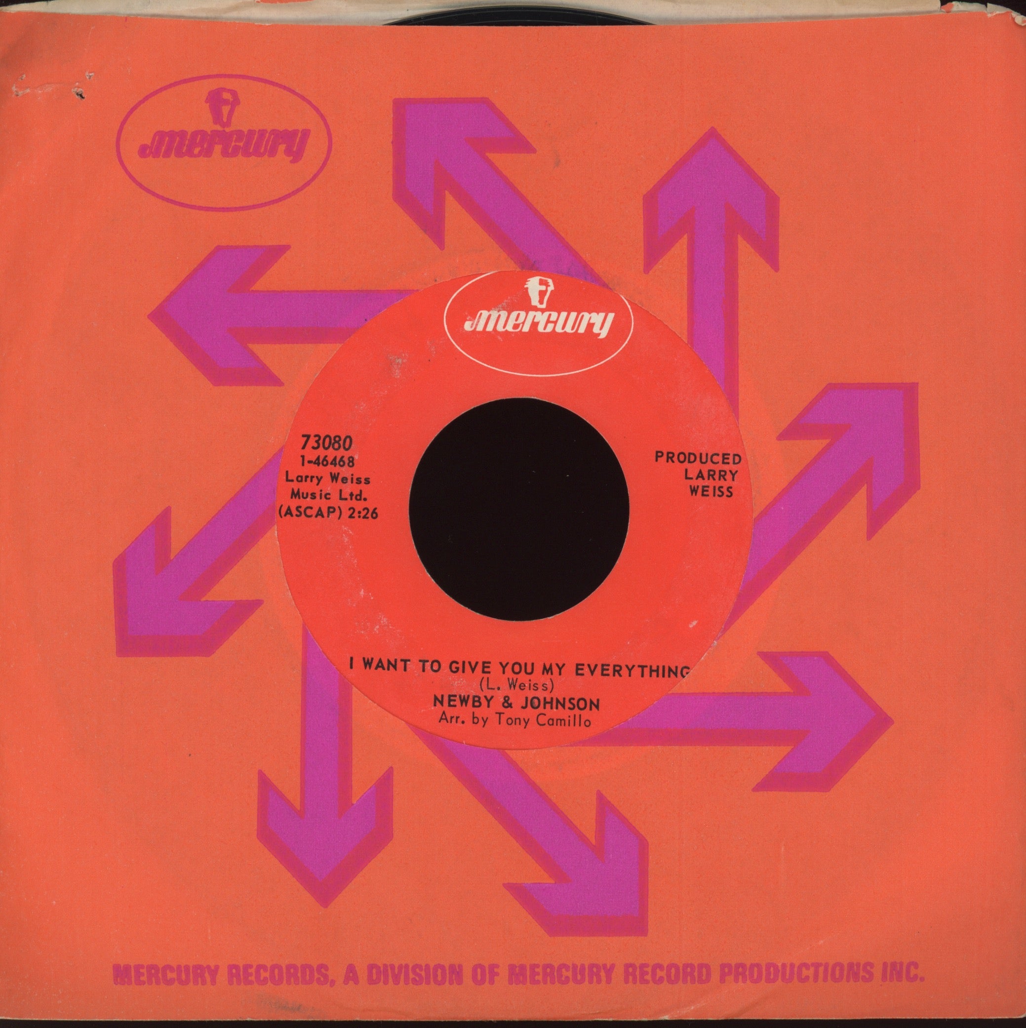 Newby & Johnson - I Want To Give You My Everything on Mercury Northern Soul 45
