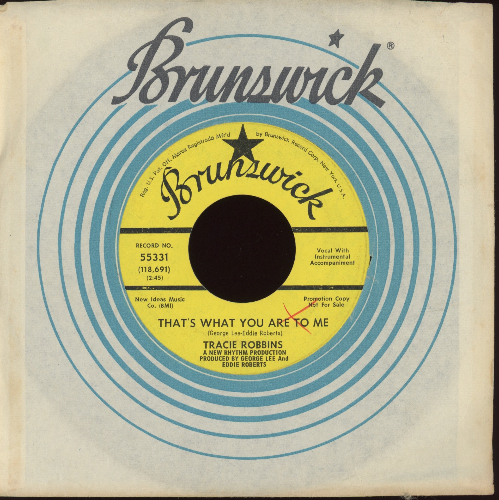 Tracie Robbins - This World Without You on Brunswick Promo Northern Soul 45