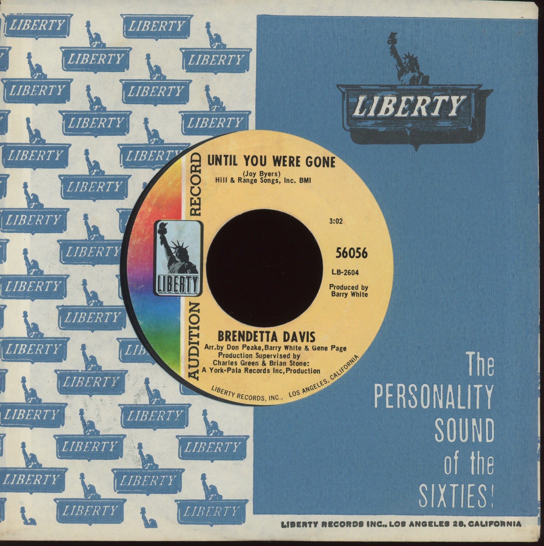 Brendetta Davis - I Can't Make It Without Him on Liberty Promo Northern Soul 45