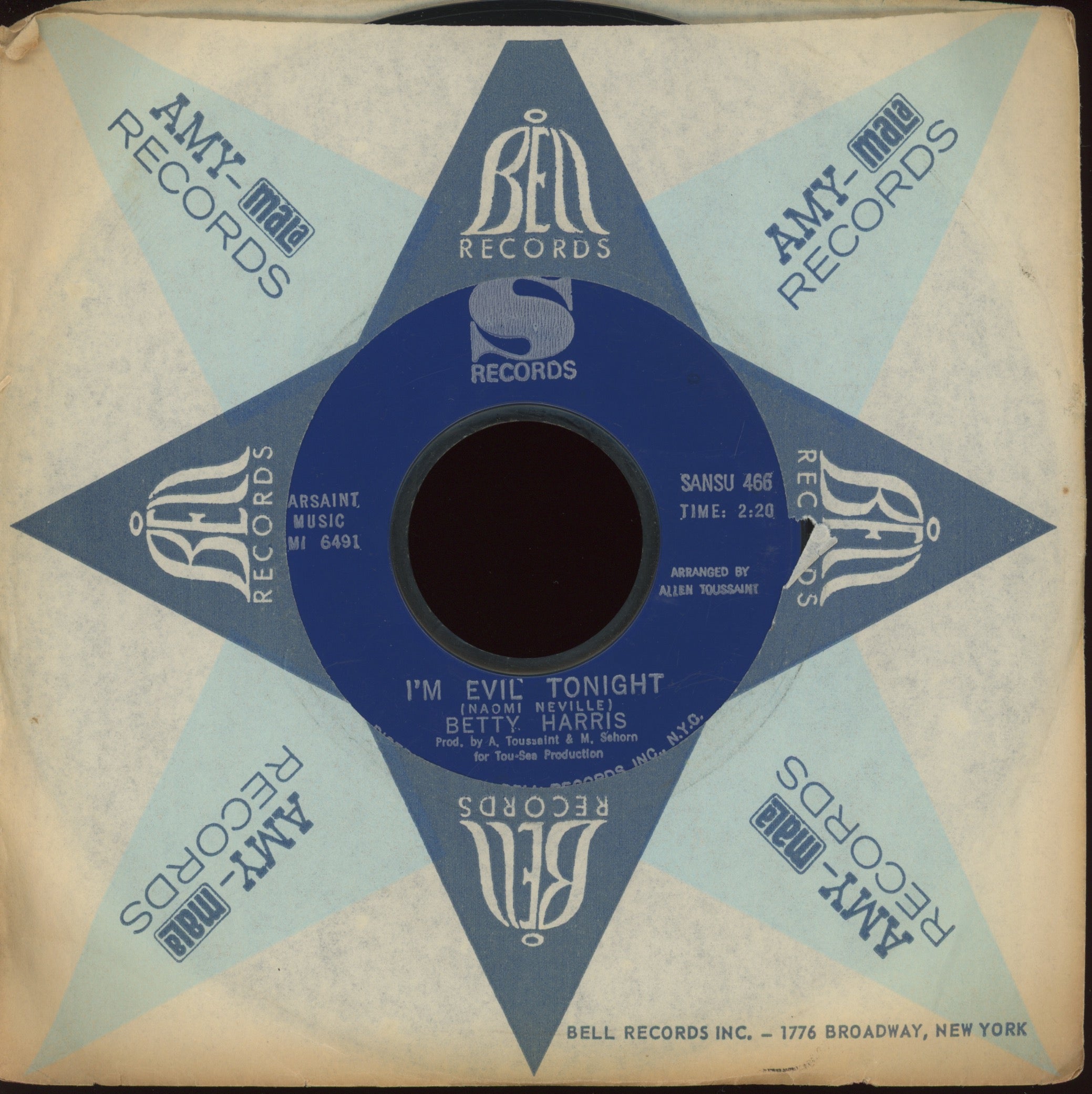 Betty Harris - I'm Evil Tonight on Sansu Northern Soul 45