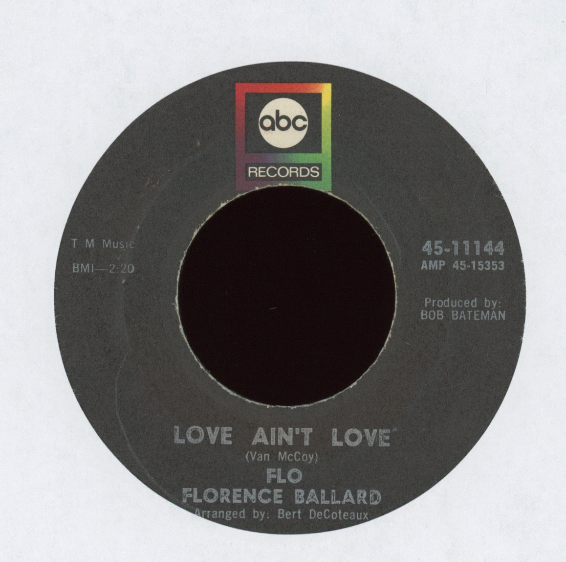 Florence Flo Ballard - Love Ain't Love on ABC Northern Soul 45 With Picture Sleeve