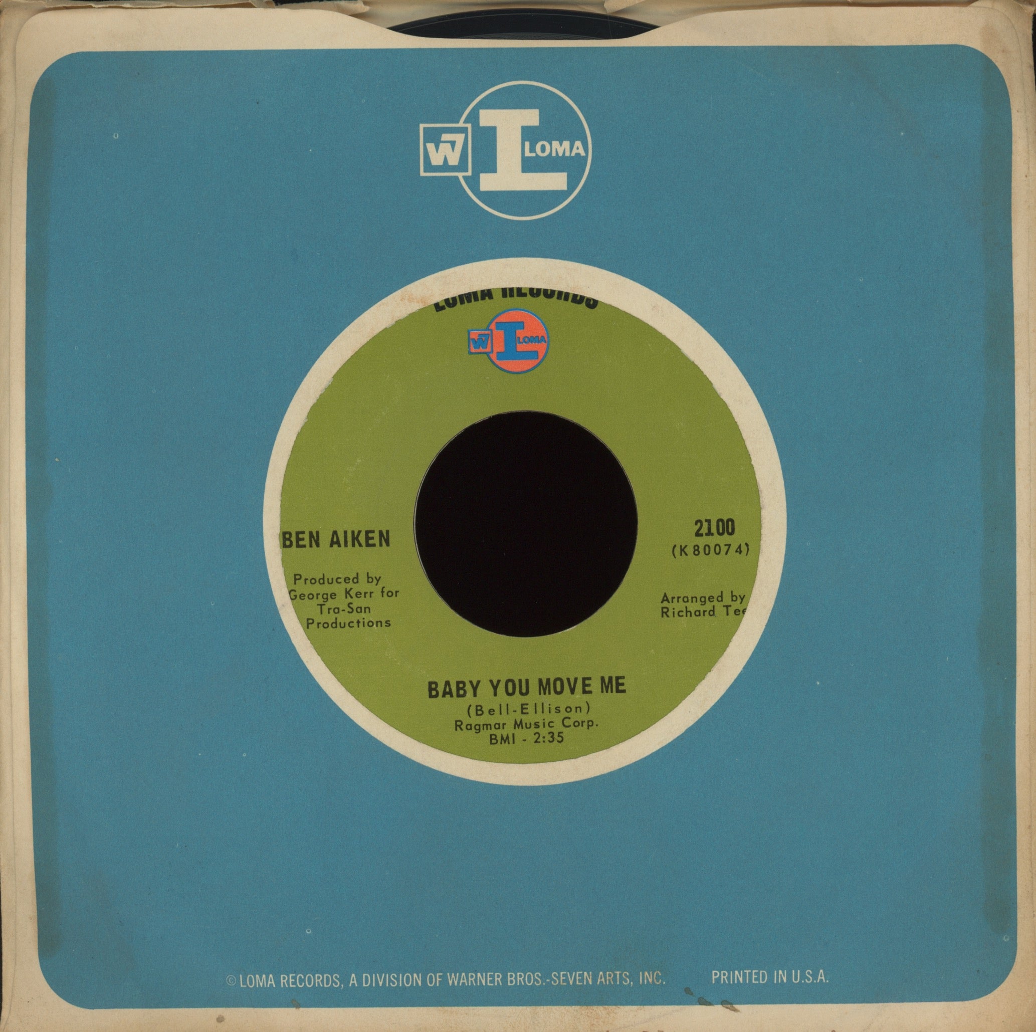 Ben Aiken - Baby You Move Me on WB Soul 45