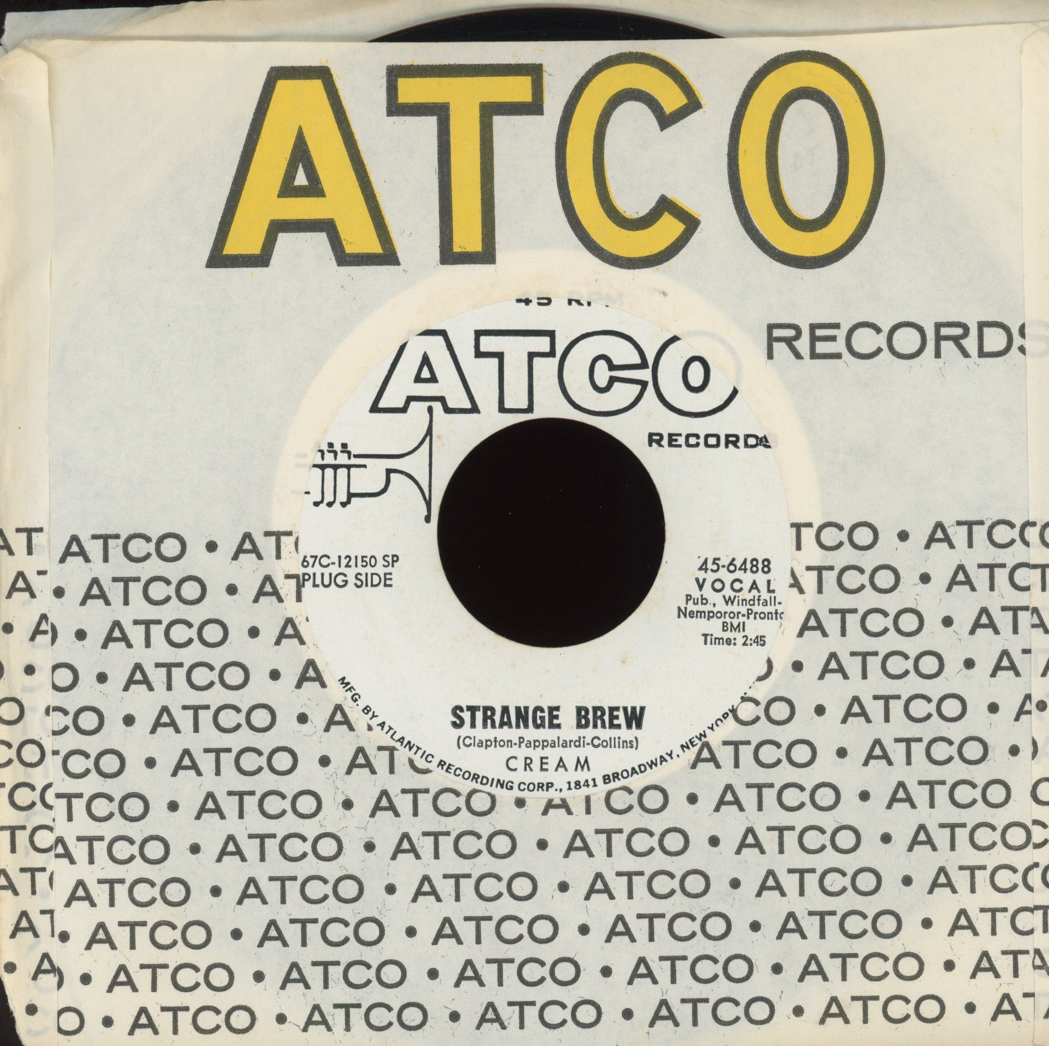 Cream - Strange Brew on Atco Promo Rock 45