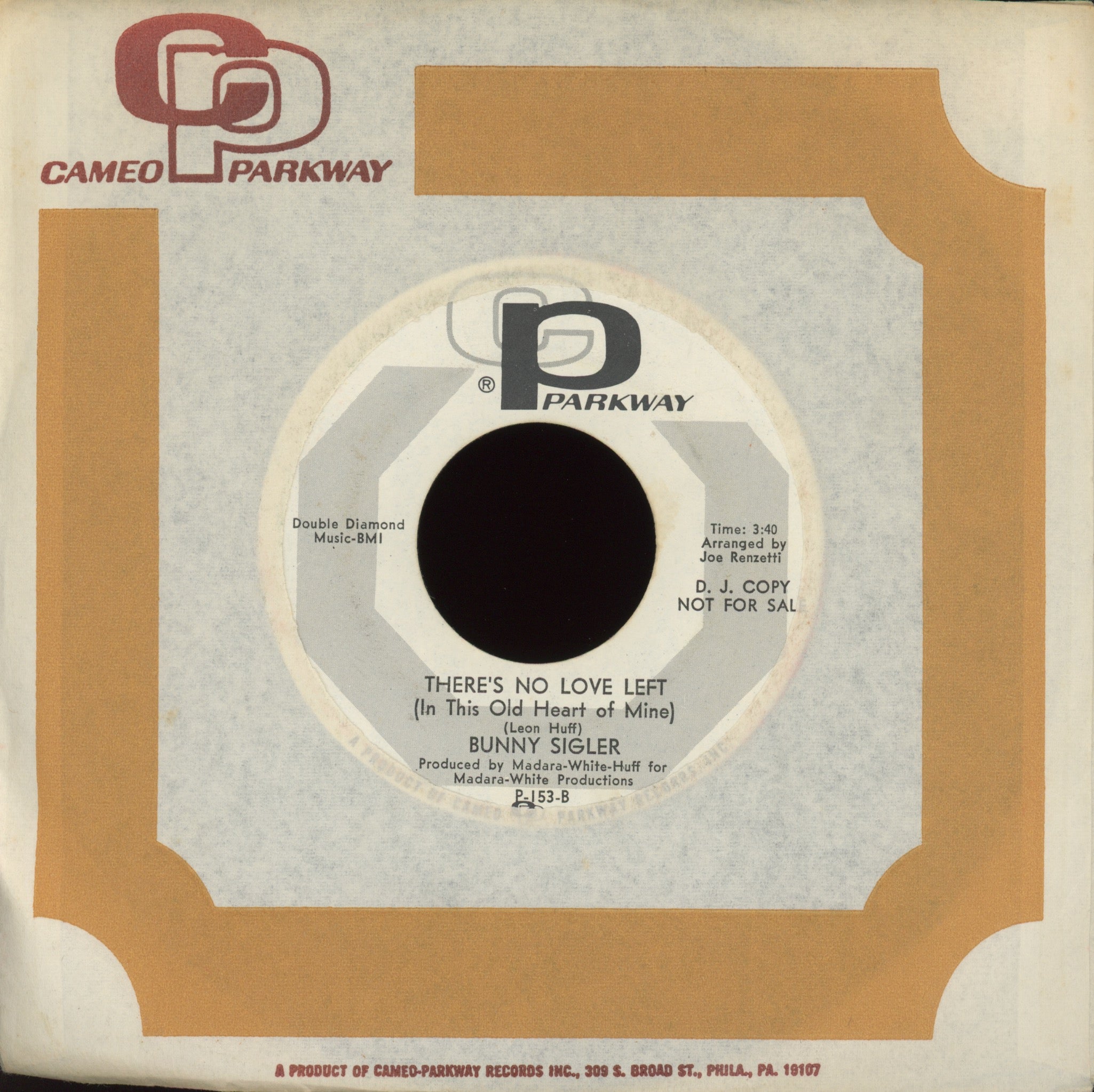 Bunny Sigler - Let The Good Times Roll And Feel So Good on Cameo Parkway Promo Northern Soul 45