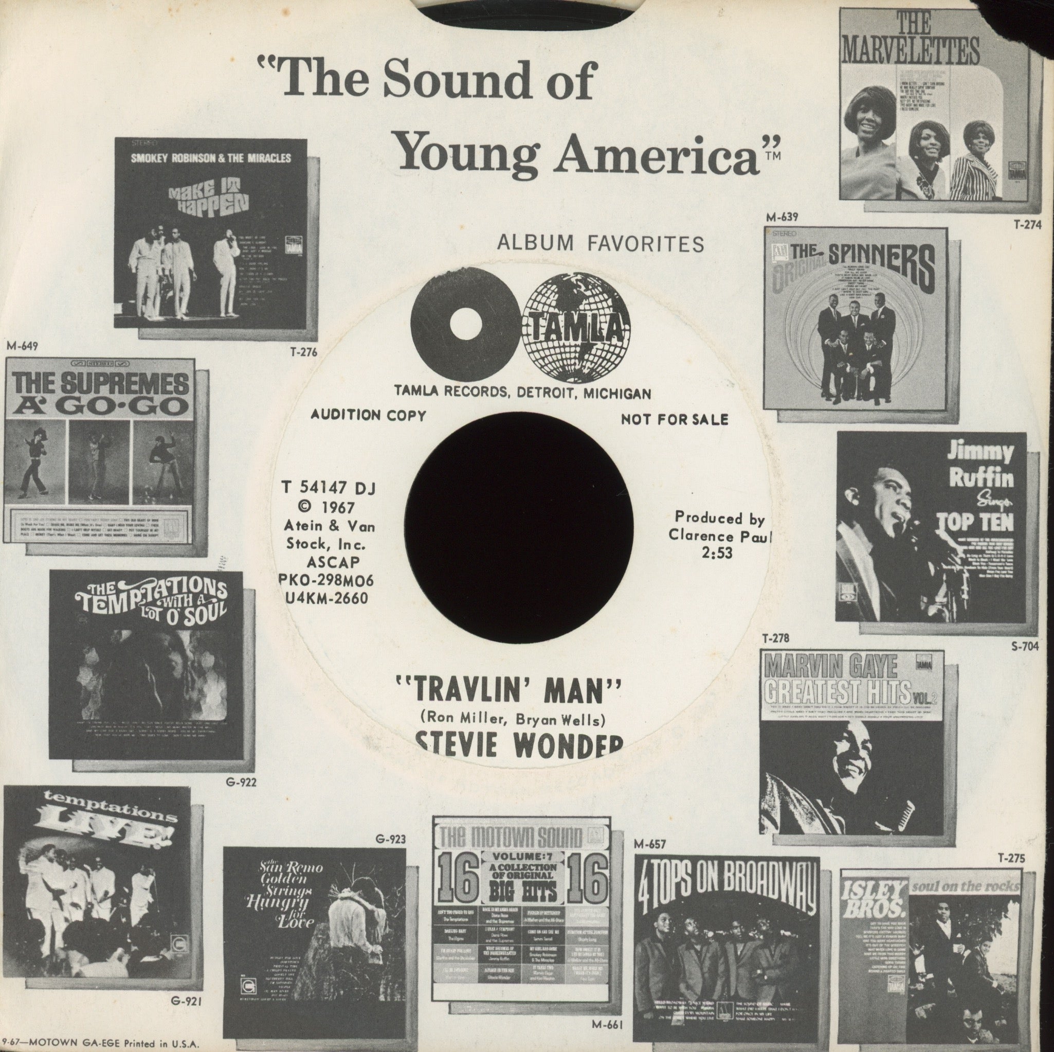 Stevie Wonder - Travlin' Man on Tamla Promo Northern Soul 45